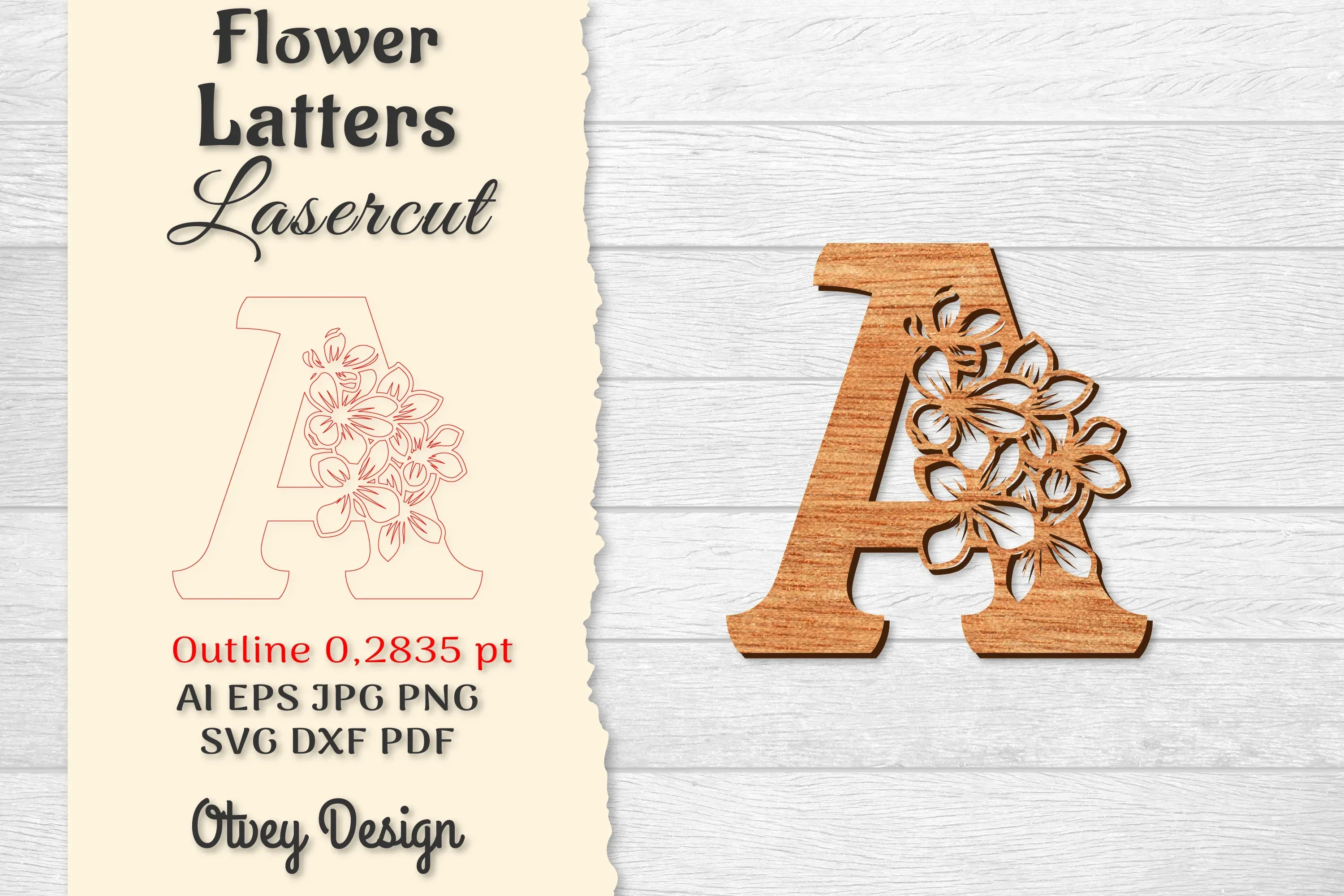 Flower Letters Laser Cut File SVG Bundle