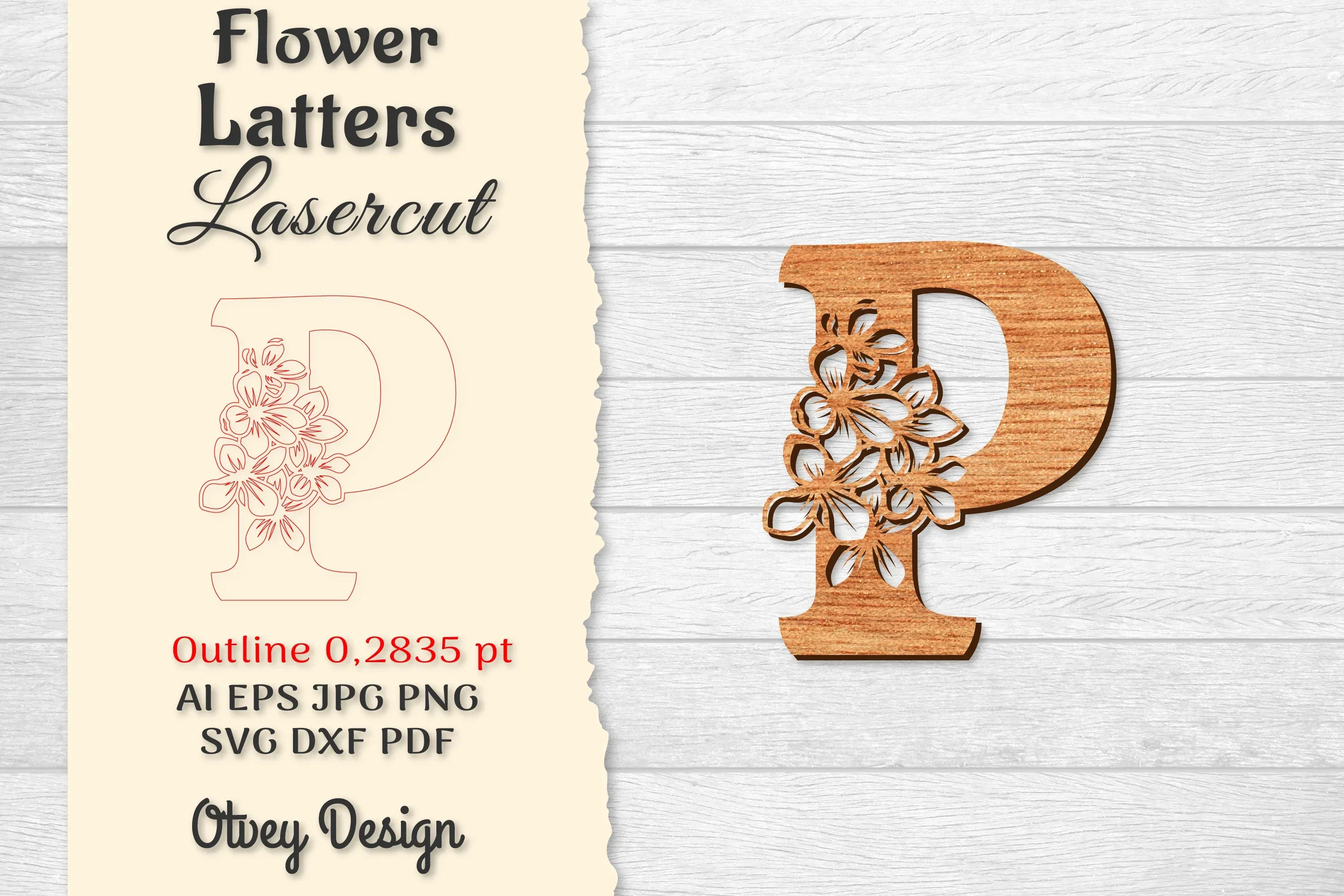 Flower Letters Laser Cut File SVG Bundle