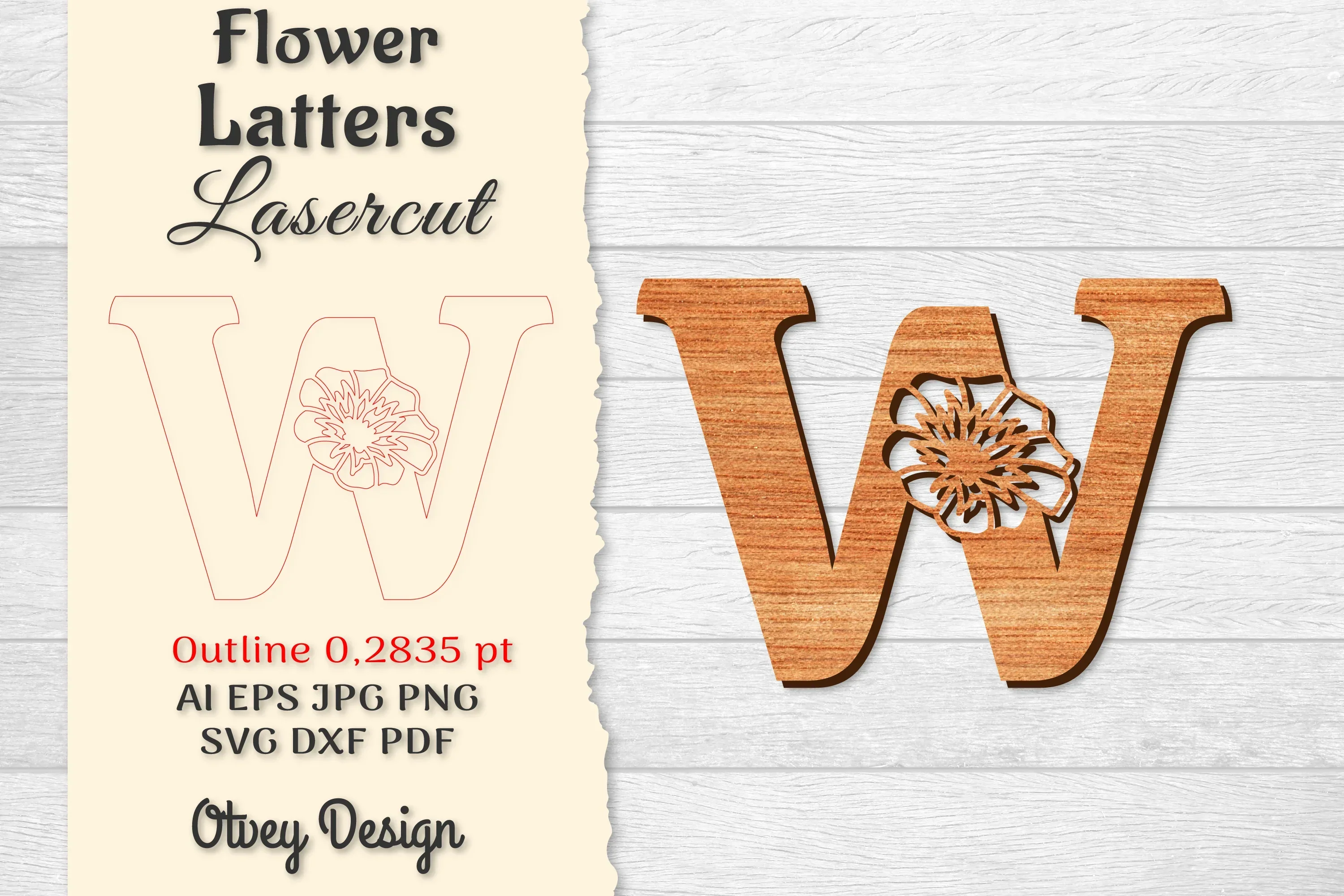 Flower Letters Laser Cut File SVG Bundle