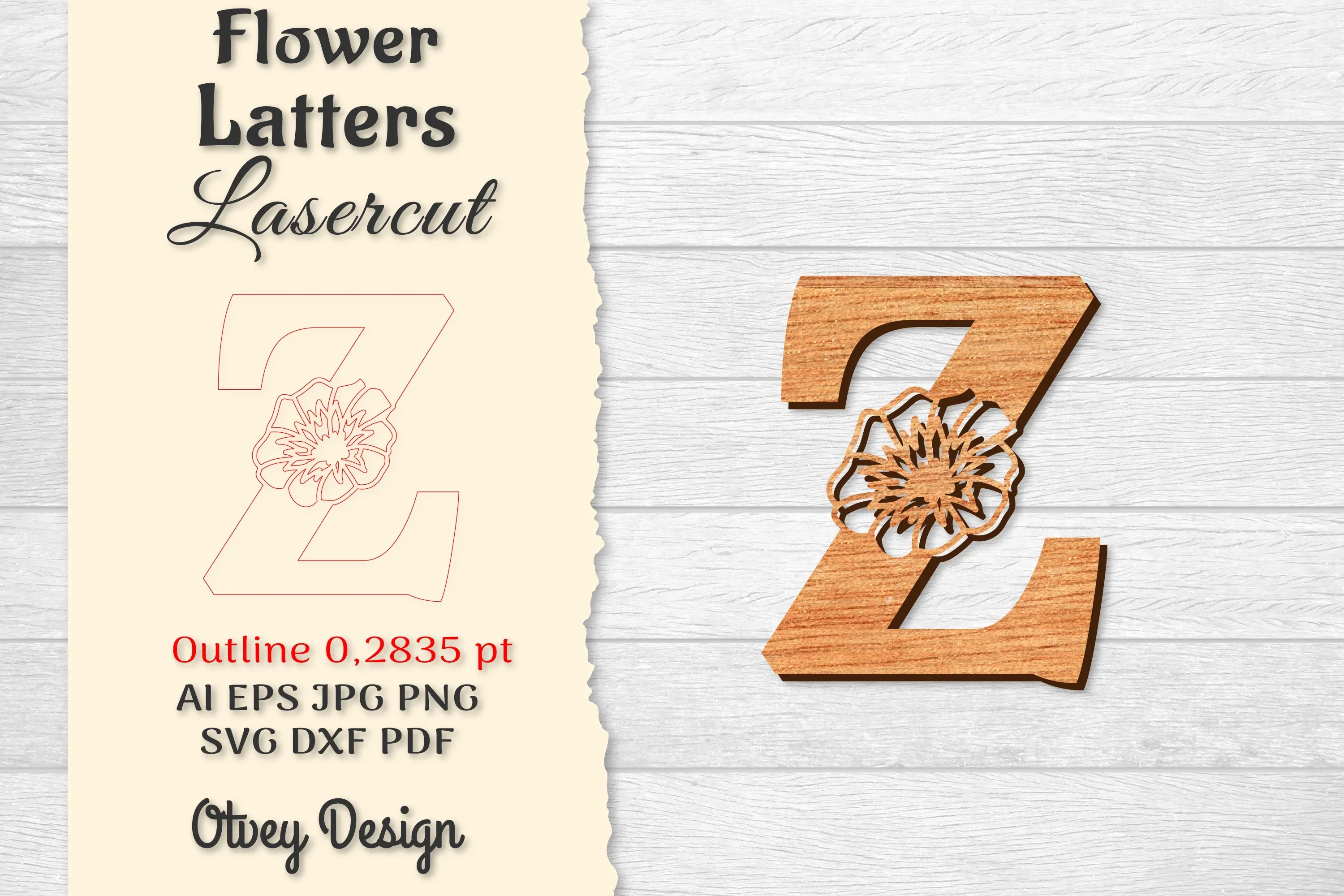 Flower Letters Laser Cut File SVG Bundle