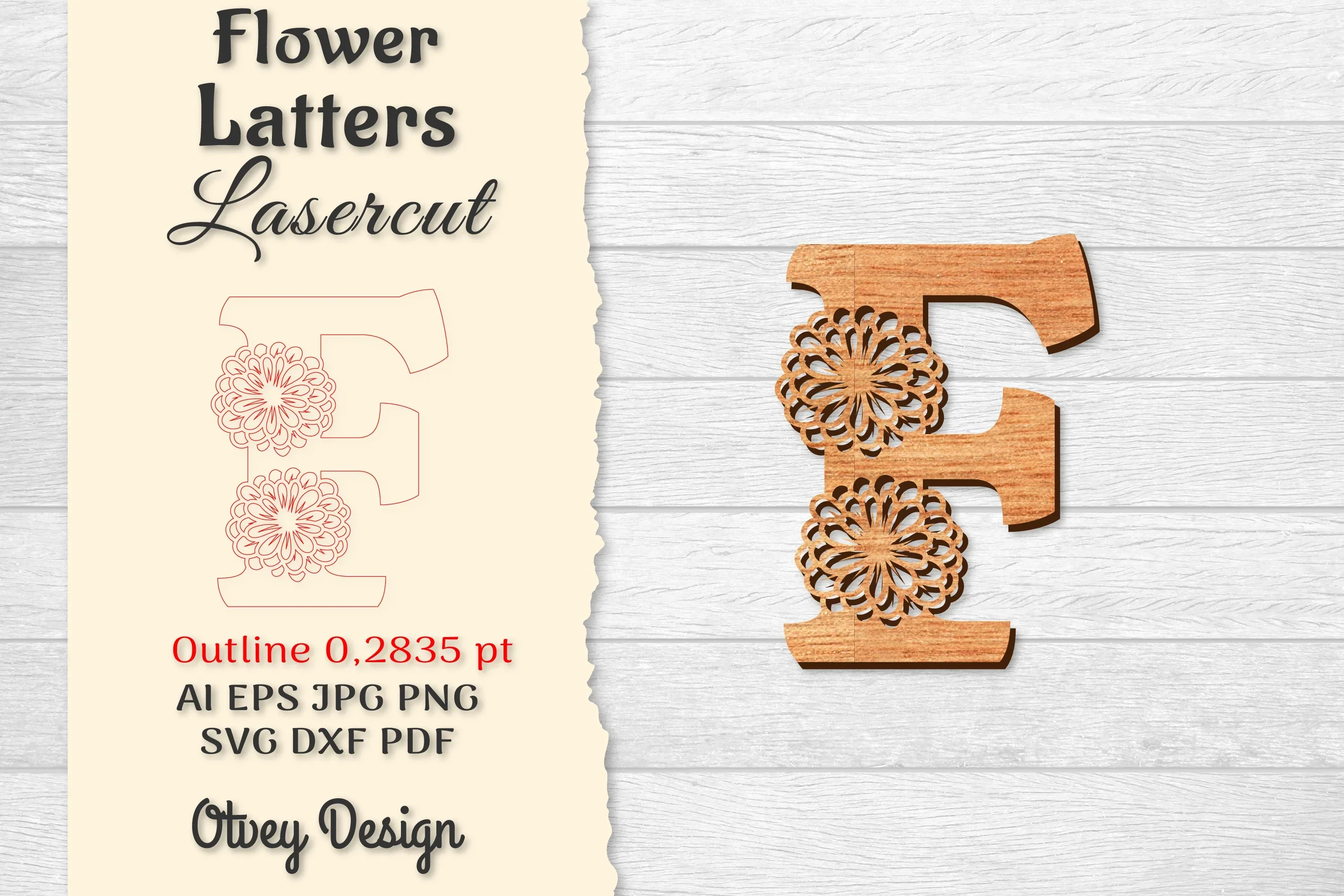 Flower Letters Laser Cut File SVG Bundle