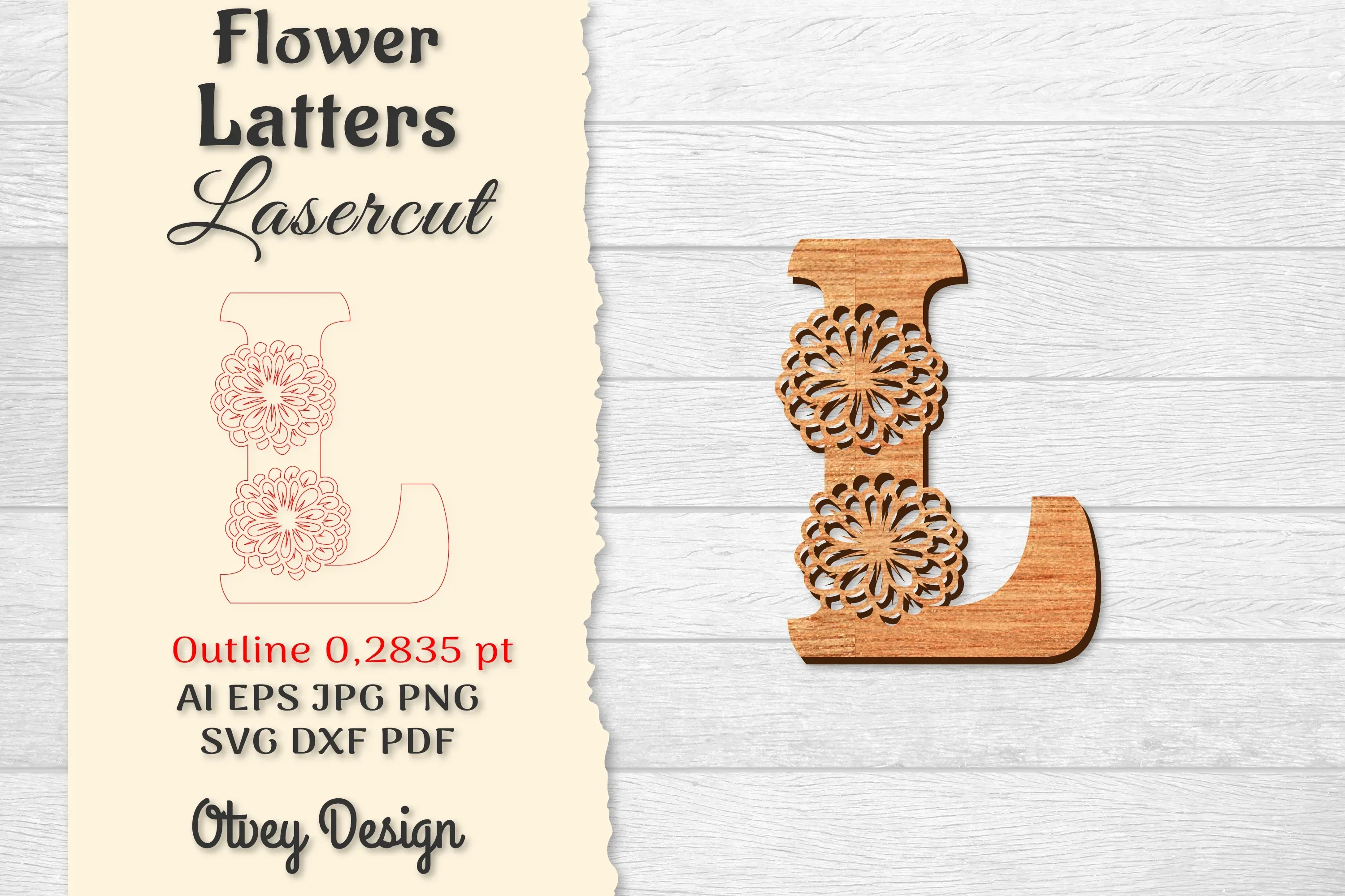 Flower Letters Laser Cut File SVG Bundle
