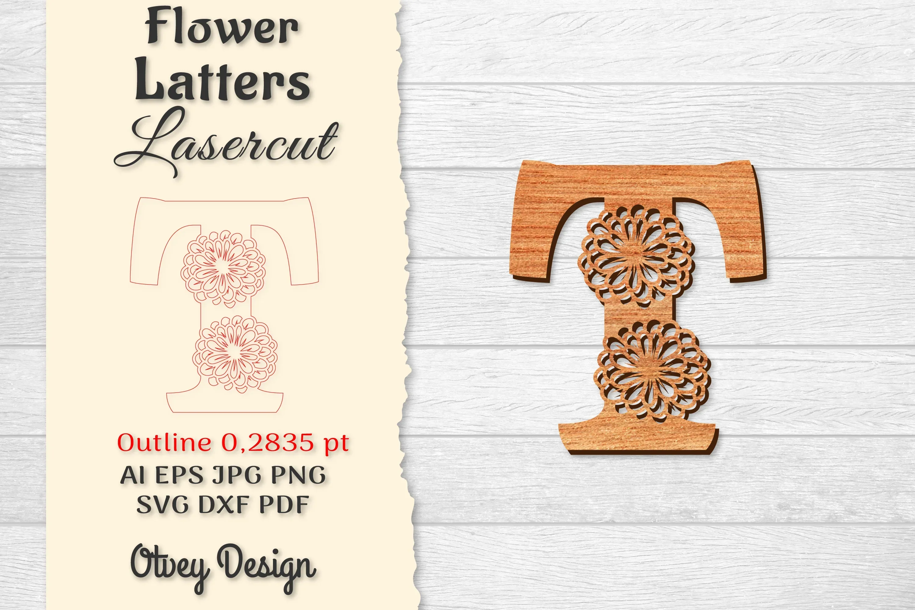 Flower Letters Laser Cut File SVG Bundle