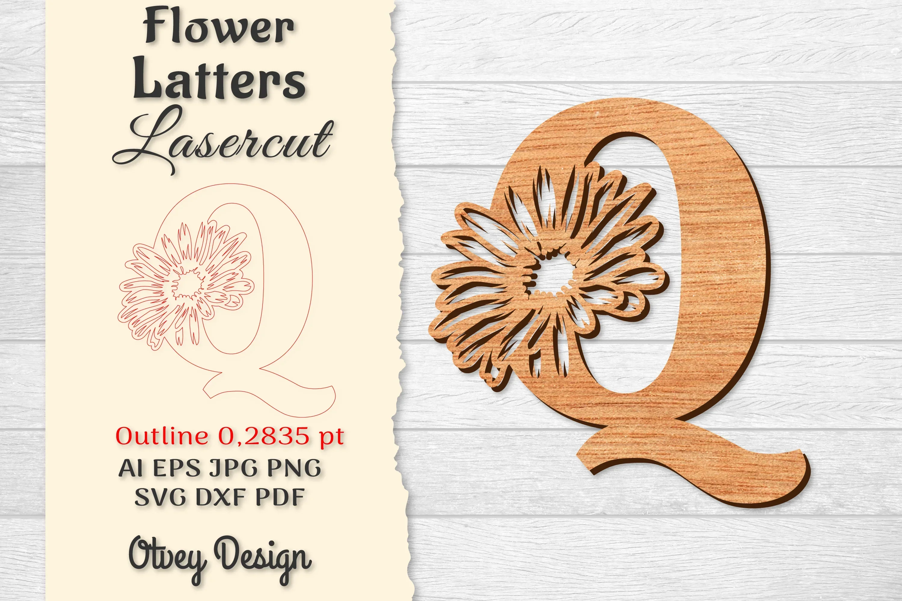 Flower Letters Laser Cut File SVG Bundle