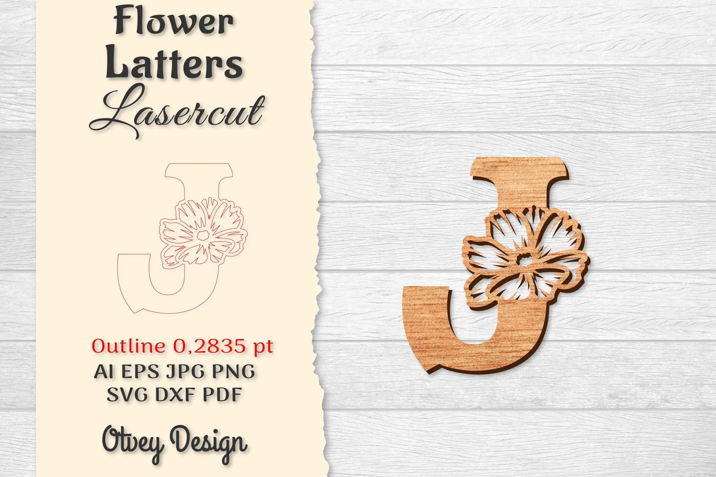 Flower Letters Laser Cut File SVG Bundle