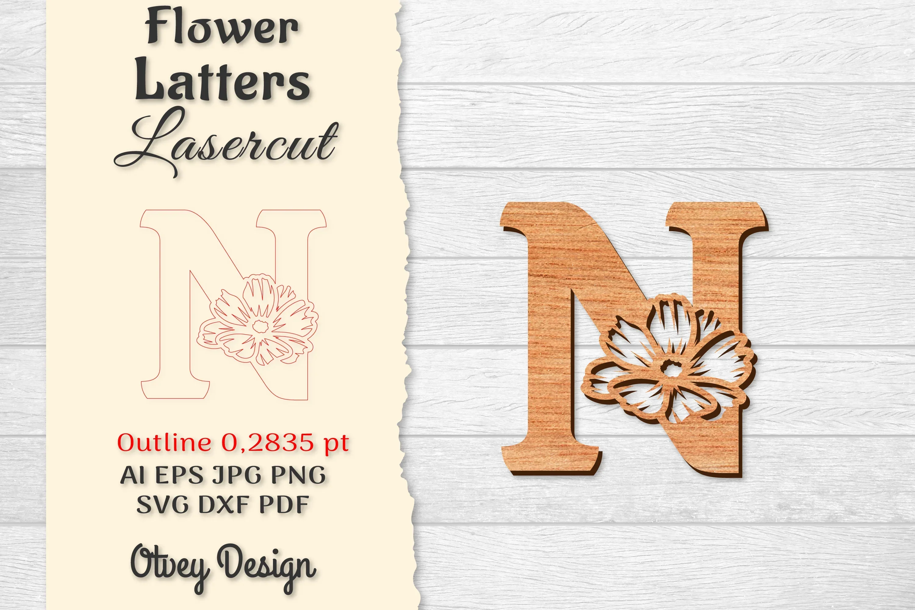 Flower Letters Laser Cut File SVG Bundle