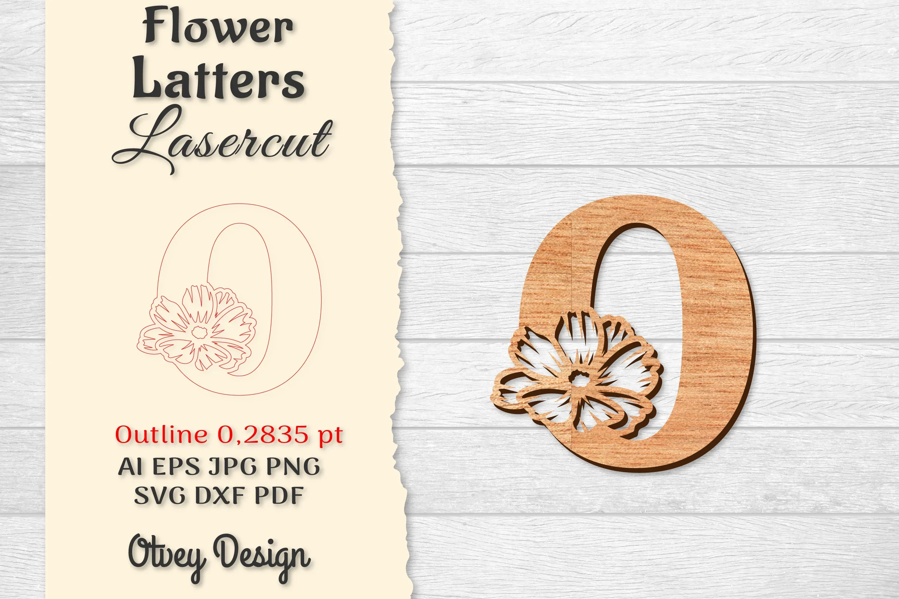 Flower Letters Laser Cut File SVG Bundle