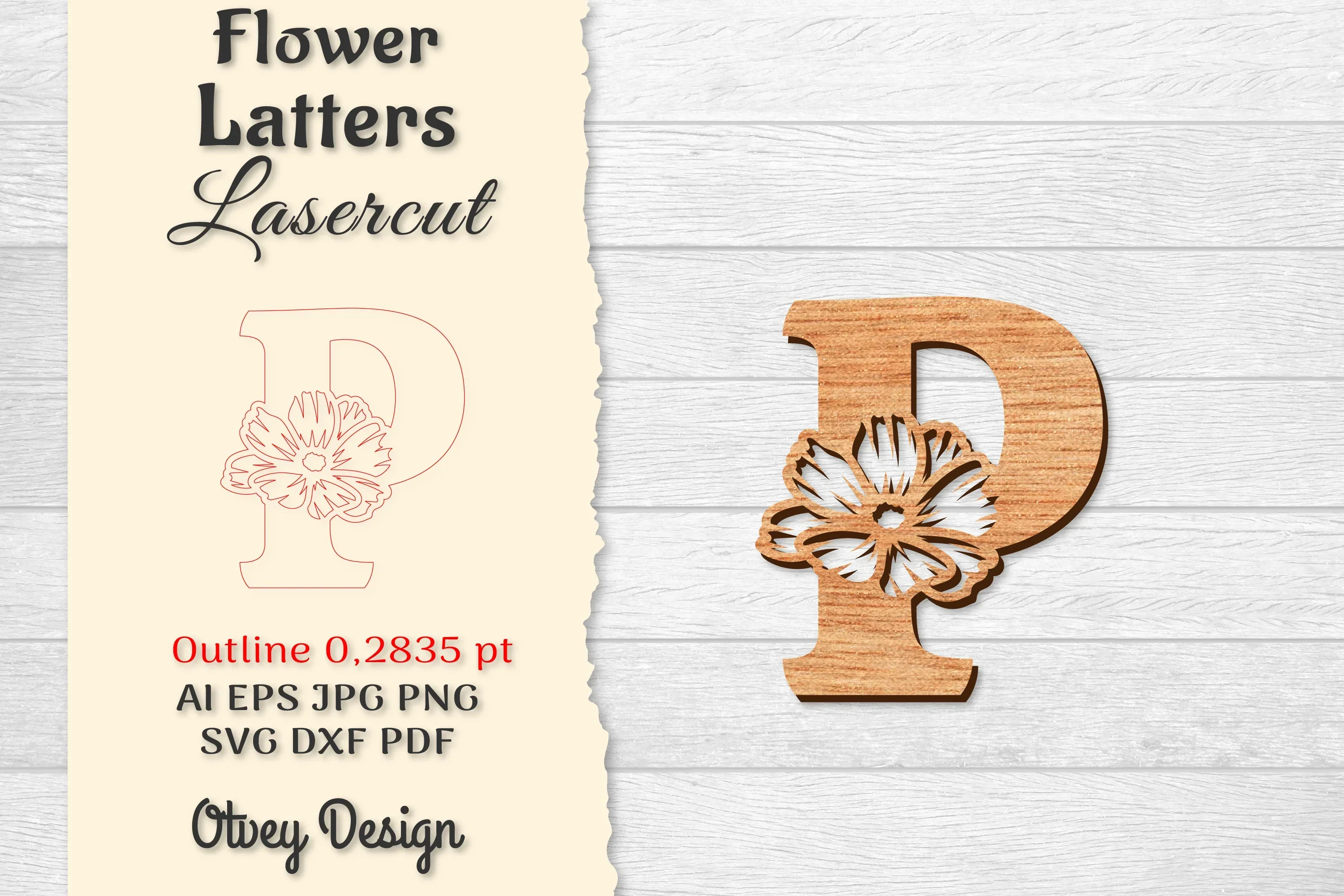Flower Letters Laser Cut File SVG Bundle