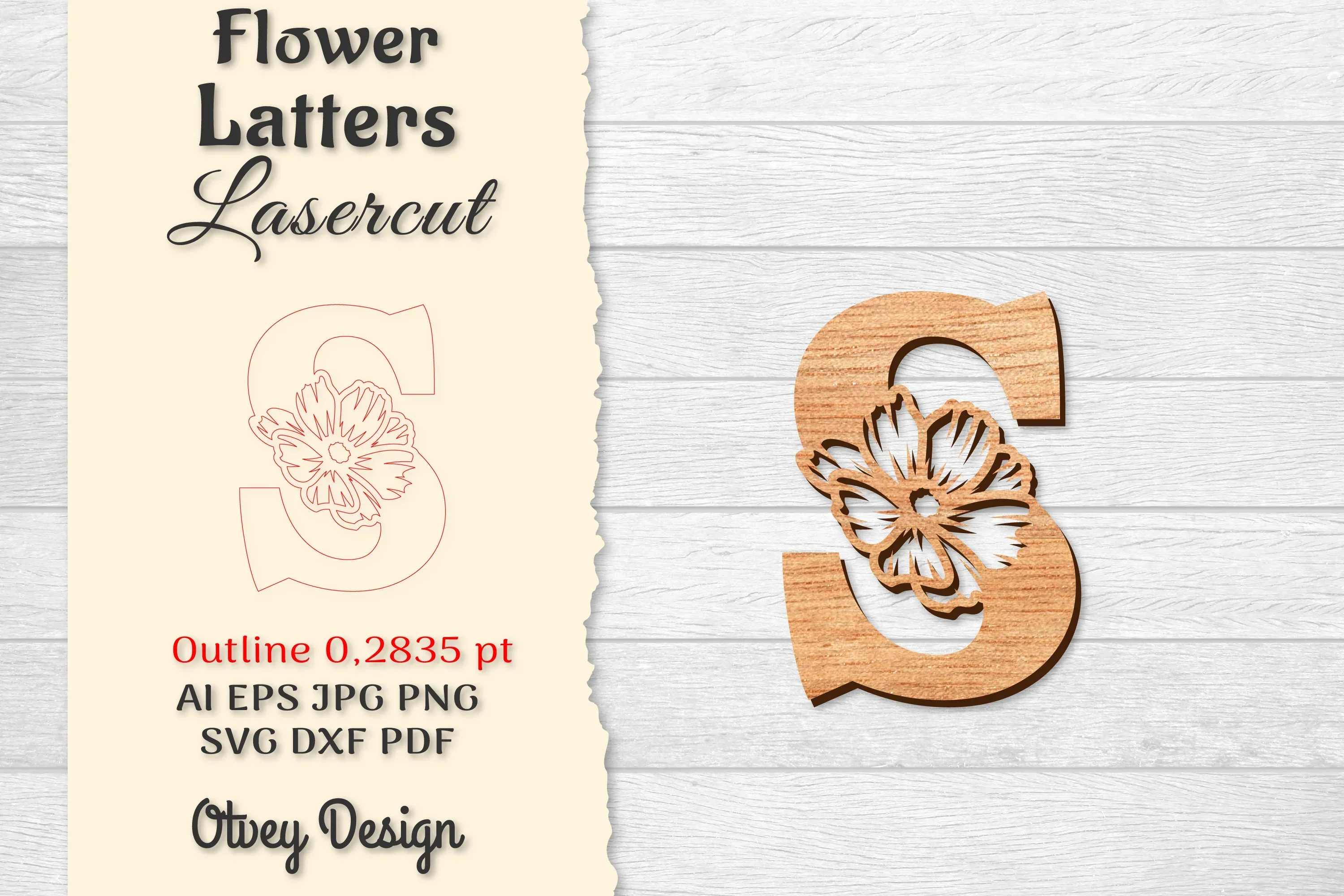 Flower Letters Laser Cut File SVG Bundle