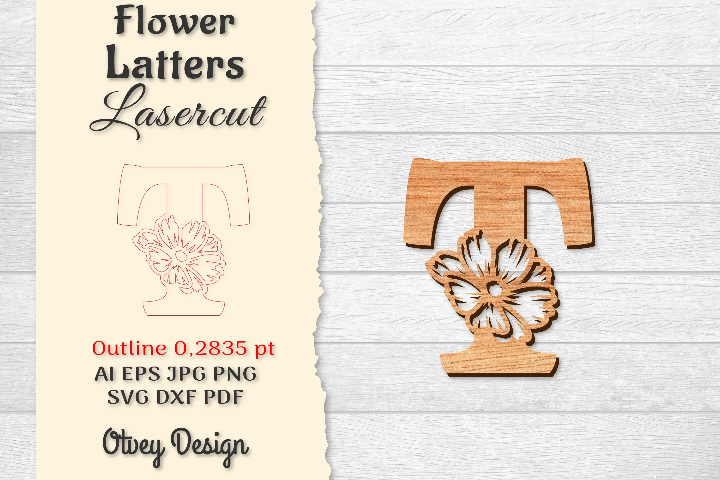 Flower Letters Laser Cut File SVG Bundle