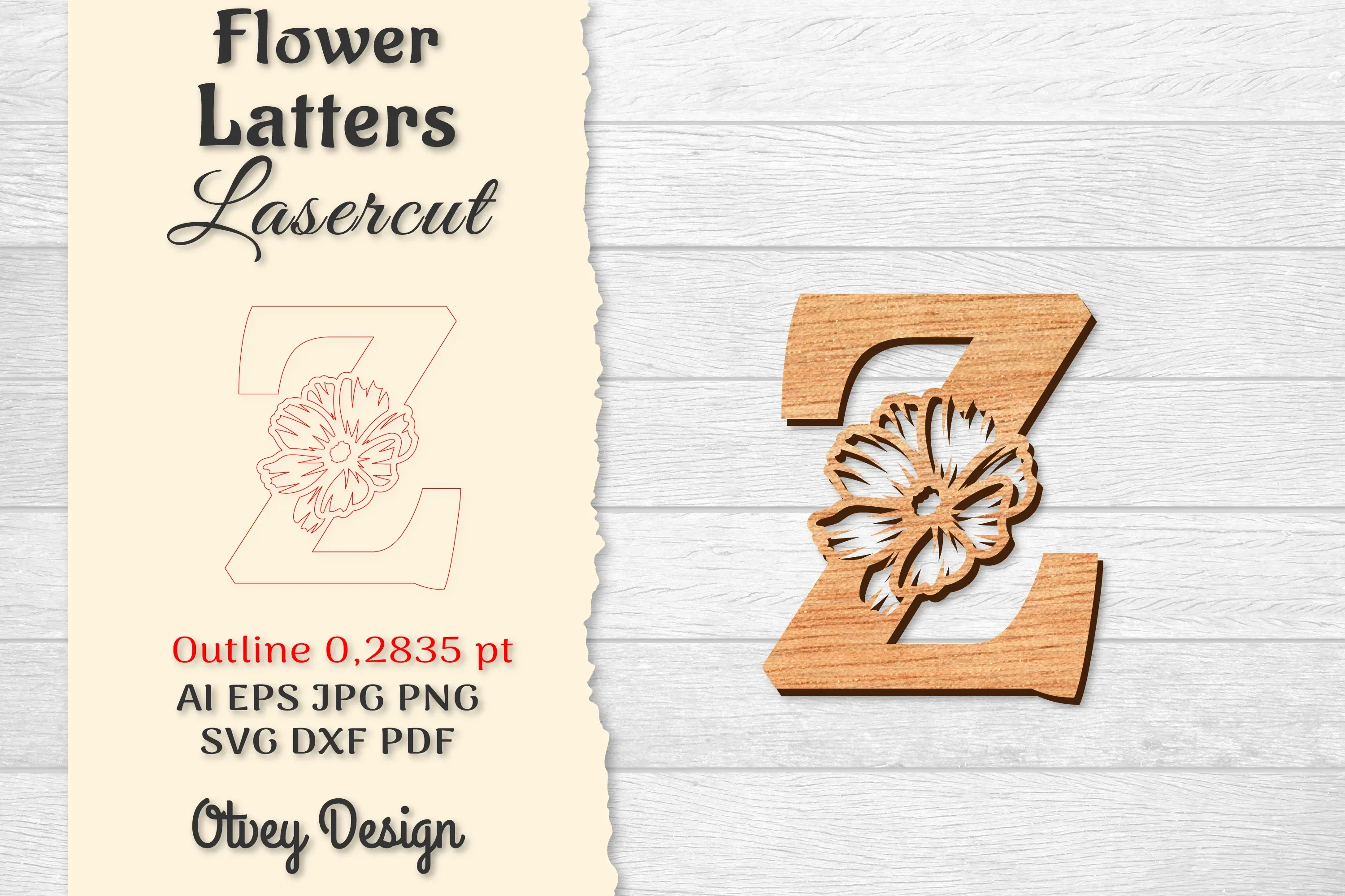 Flower Letters Laser Cut File SVG Bundle