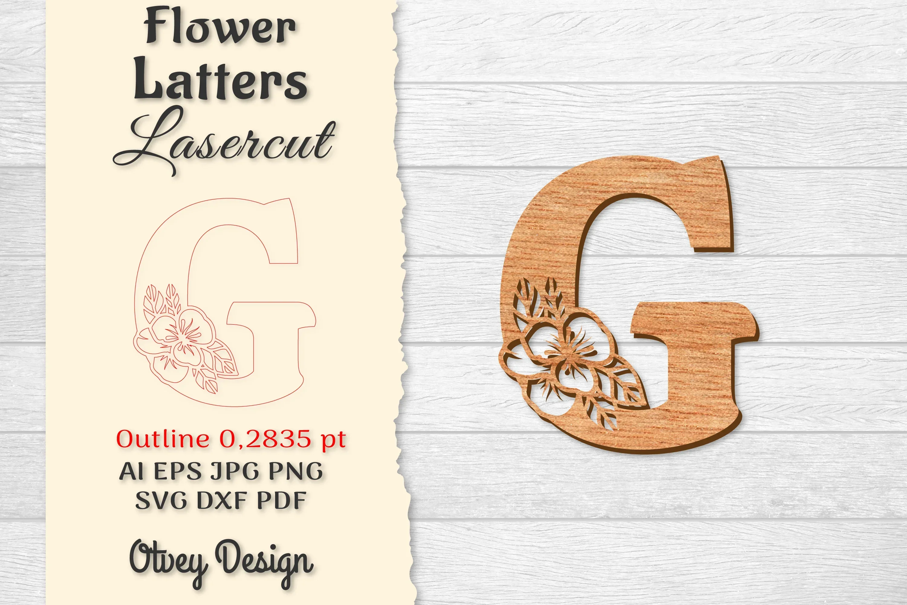 Flower Letters Laser Cut File SVG Bundle