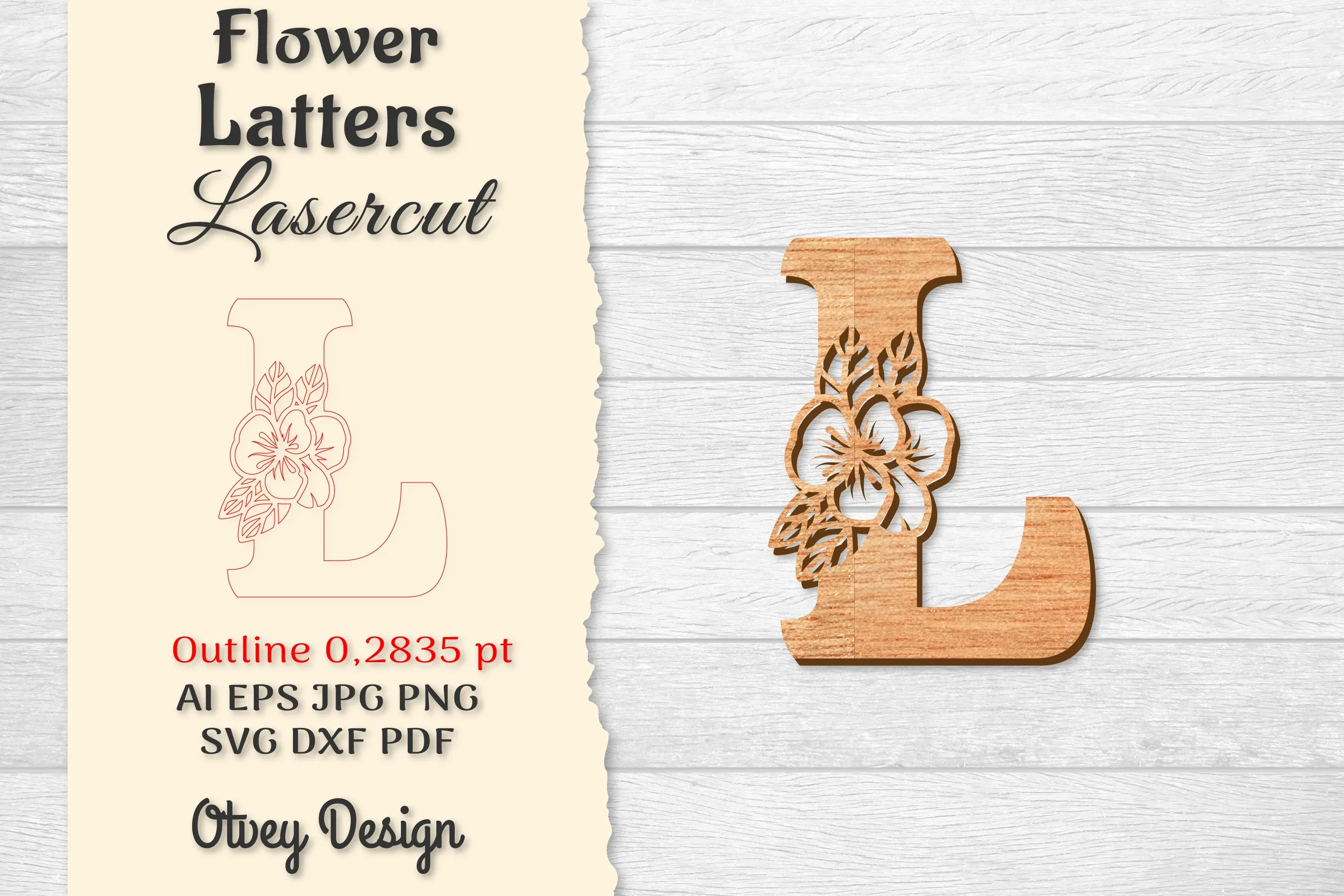 Flower Letters Laser Cut File SVG Bundle