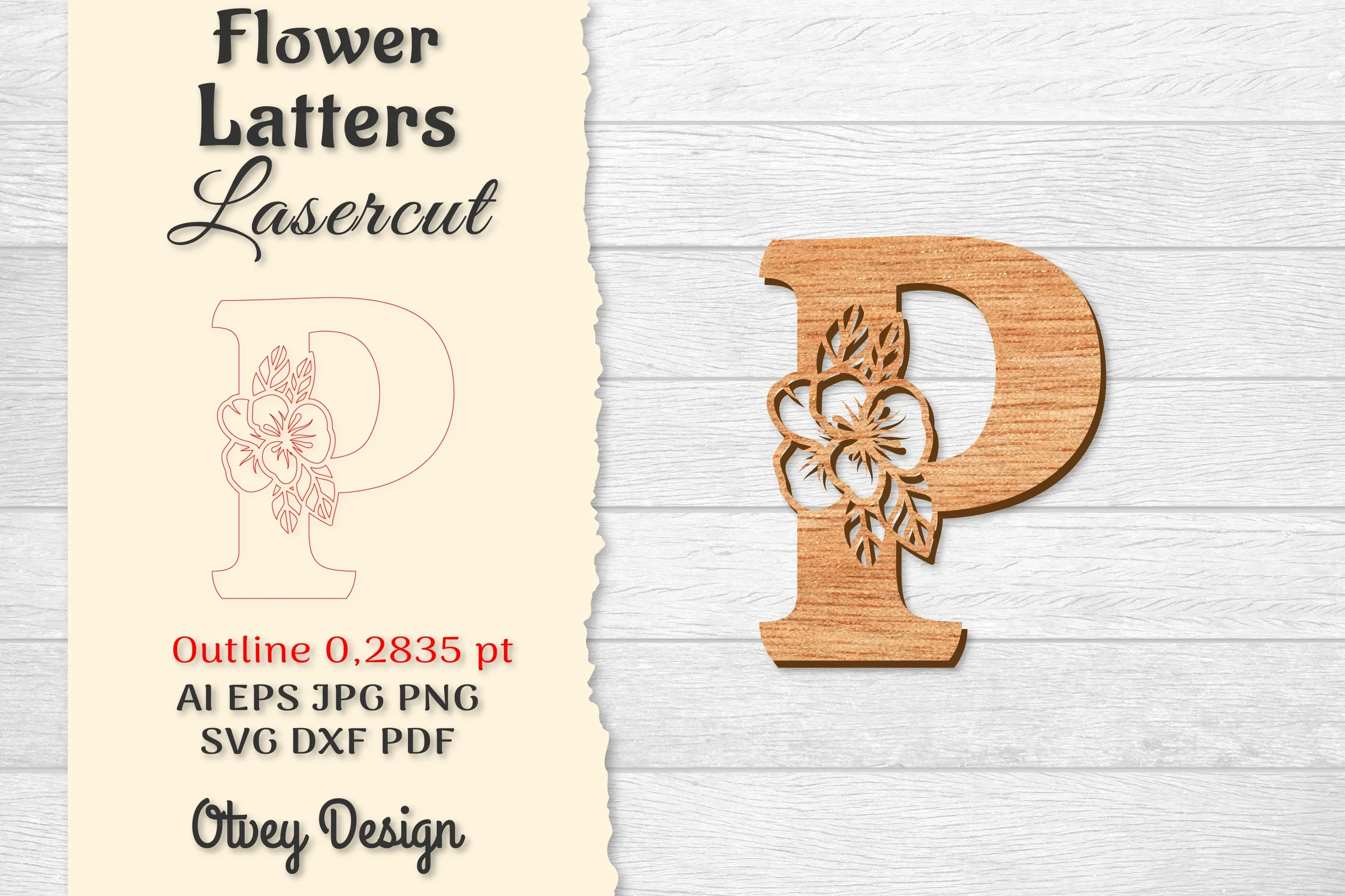Flower Letters Laser Cut File SVG Bundle