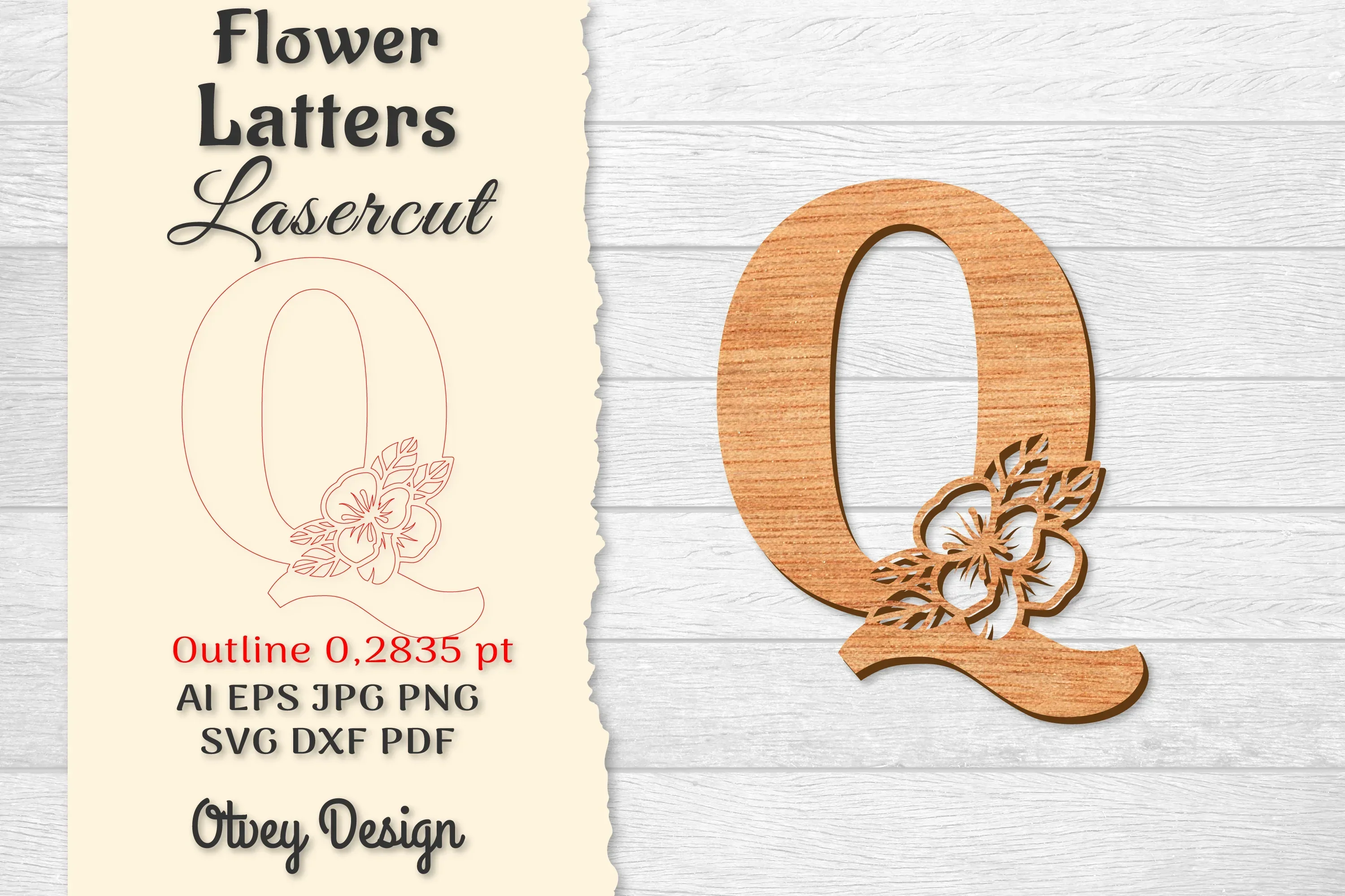 Flower Letters Laser Cut File SVG Bundle