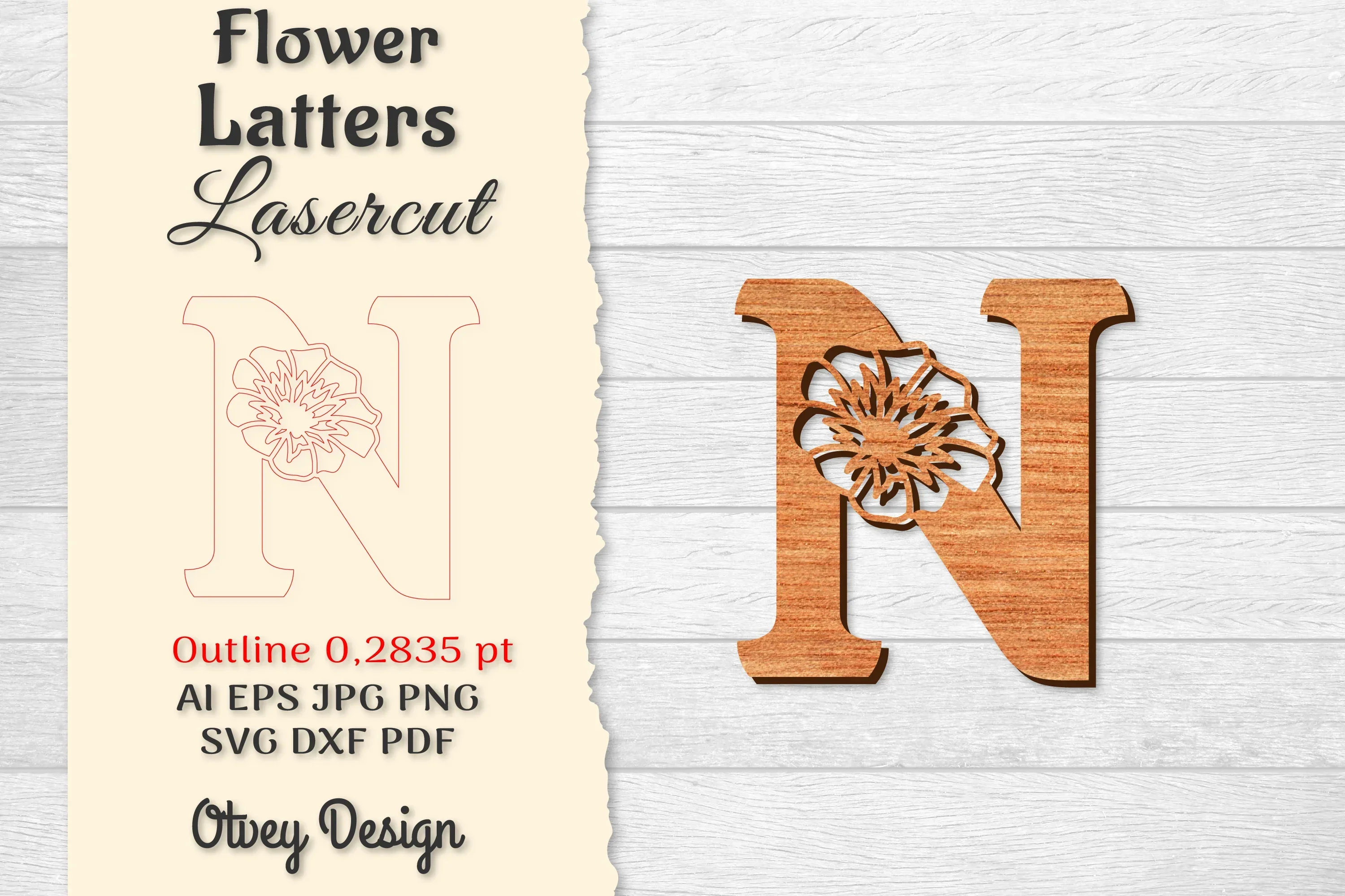 Flower Letters Laser Cut File SVG Bundle