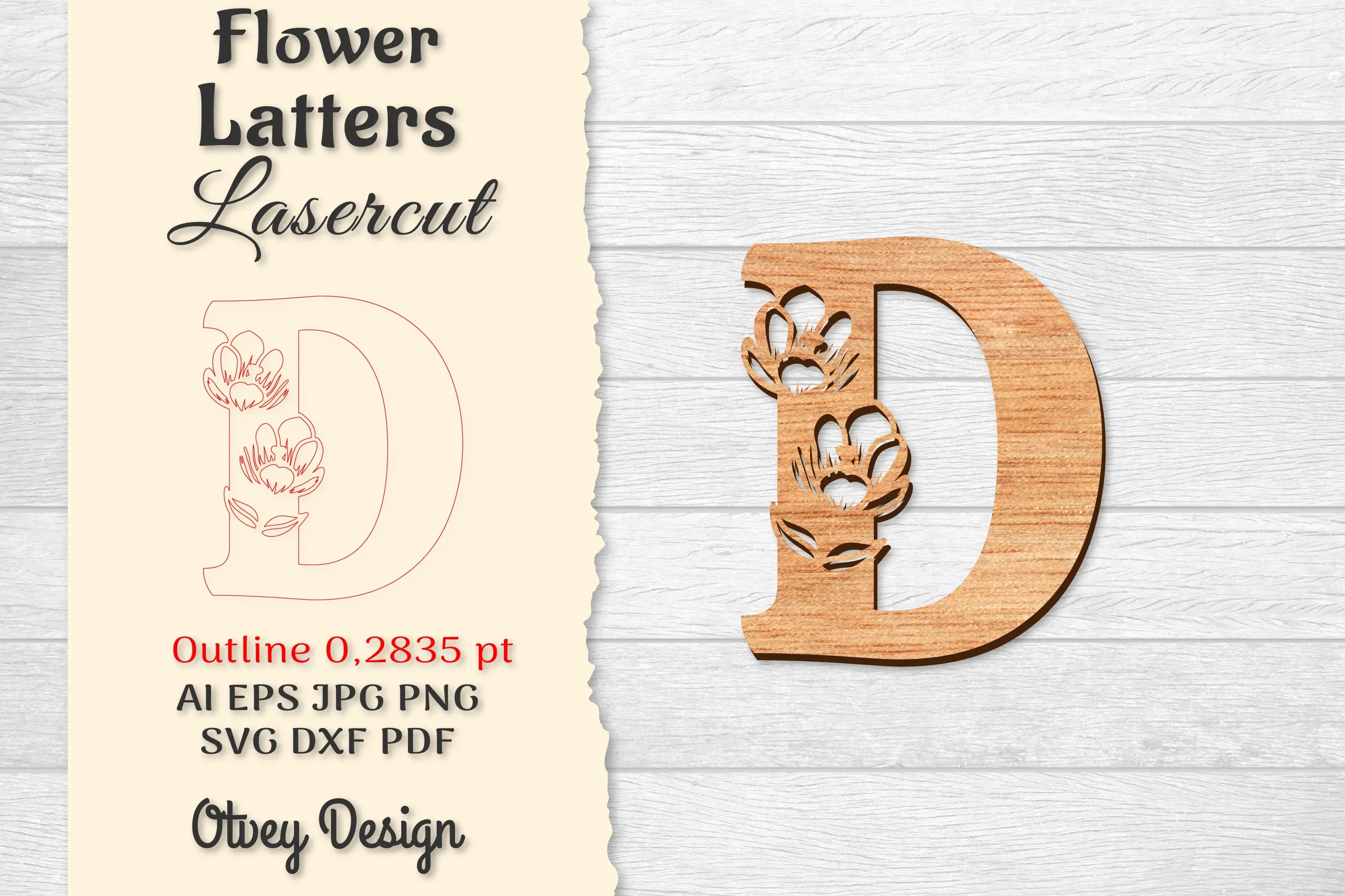 Flower Letters Laser Cut File SVG Bundle