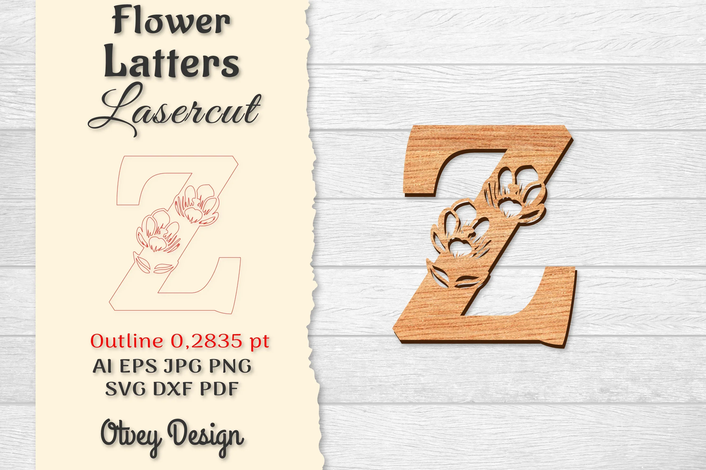 Flower Letters Laser Cut SVG Bundle