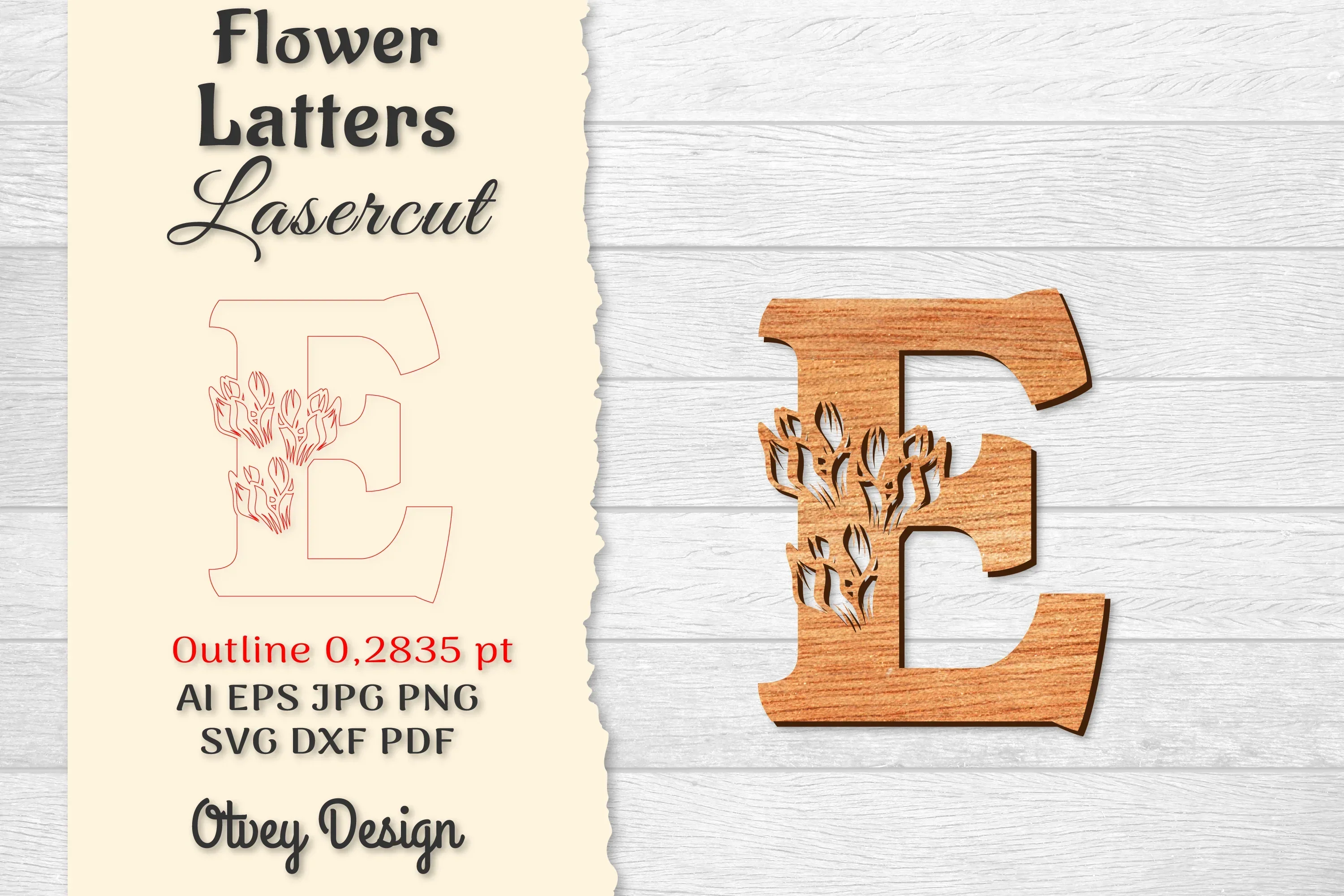 Flower Letters Laser Cut SVG Bundle