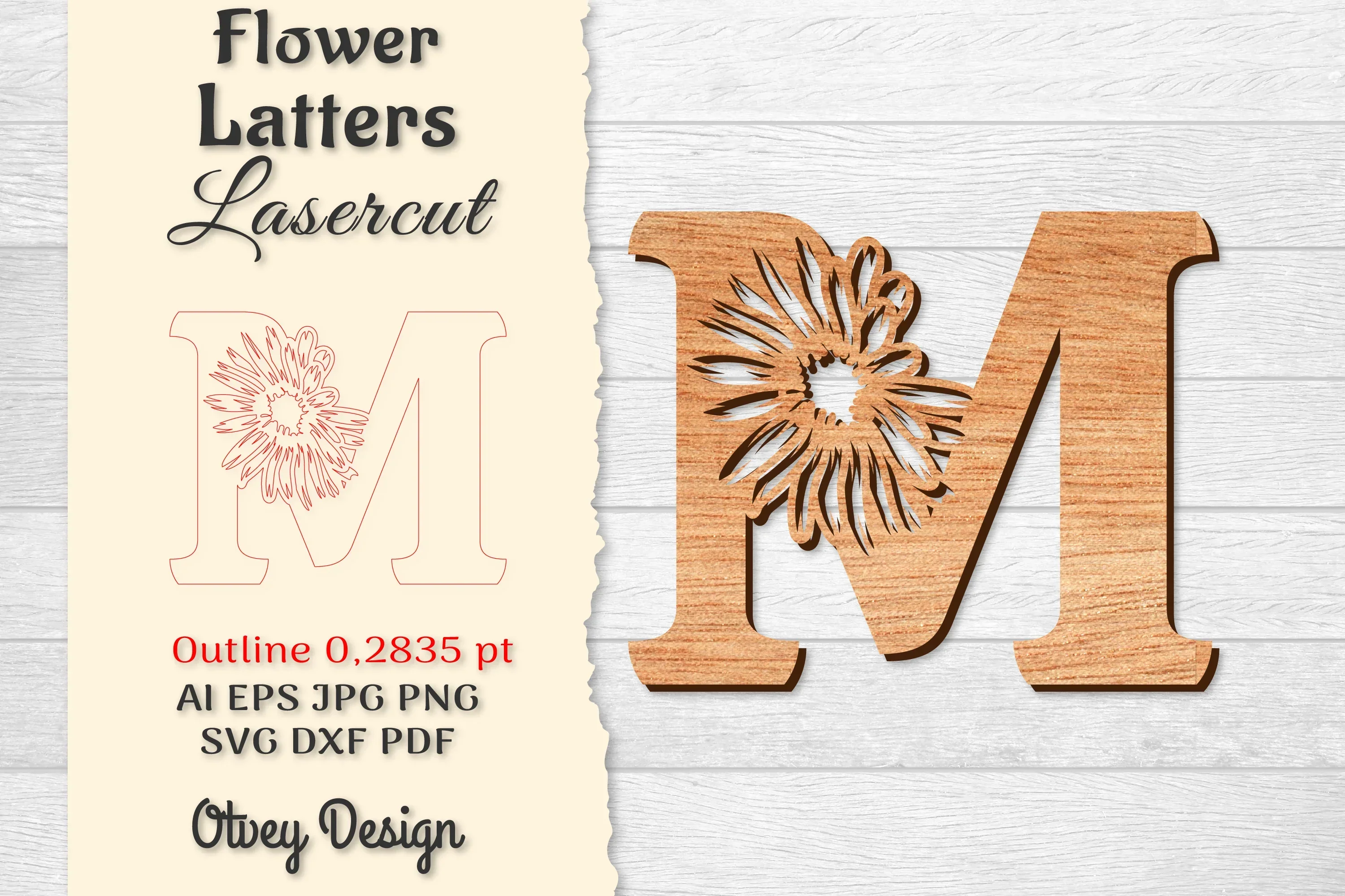 Flower Letters Laser Cut SVG Bundle