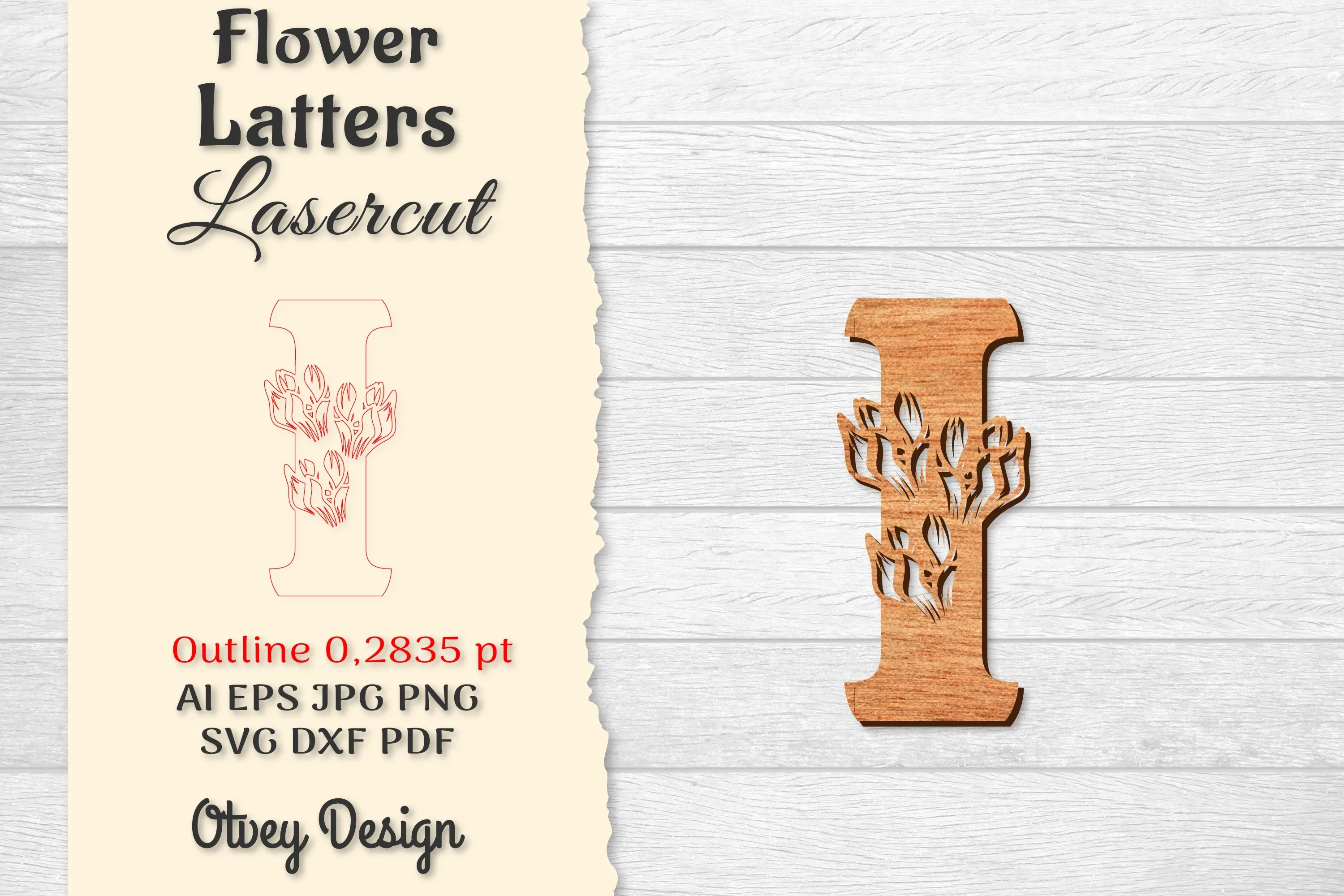 Flower Letters Laser Cut SVG Bundle
