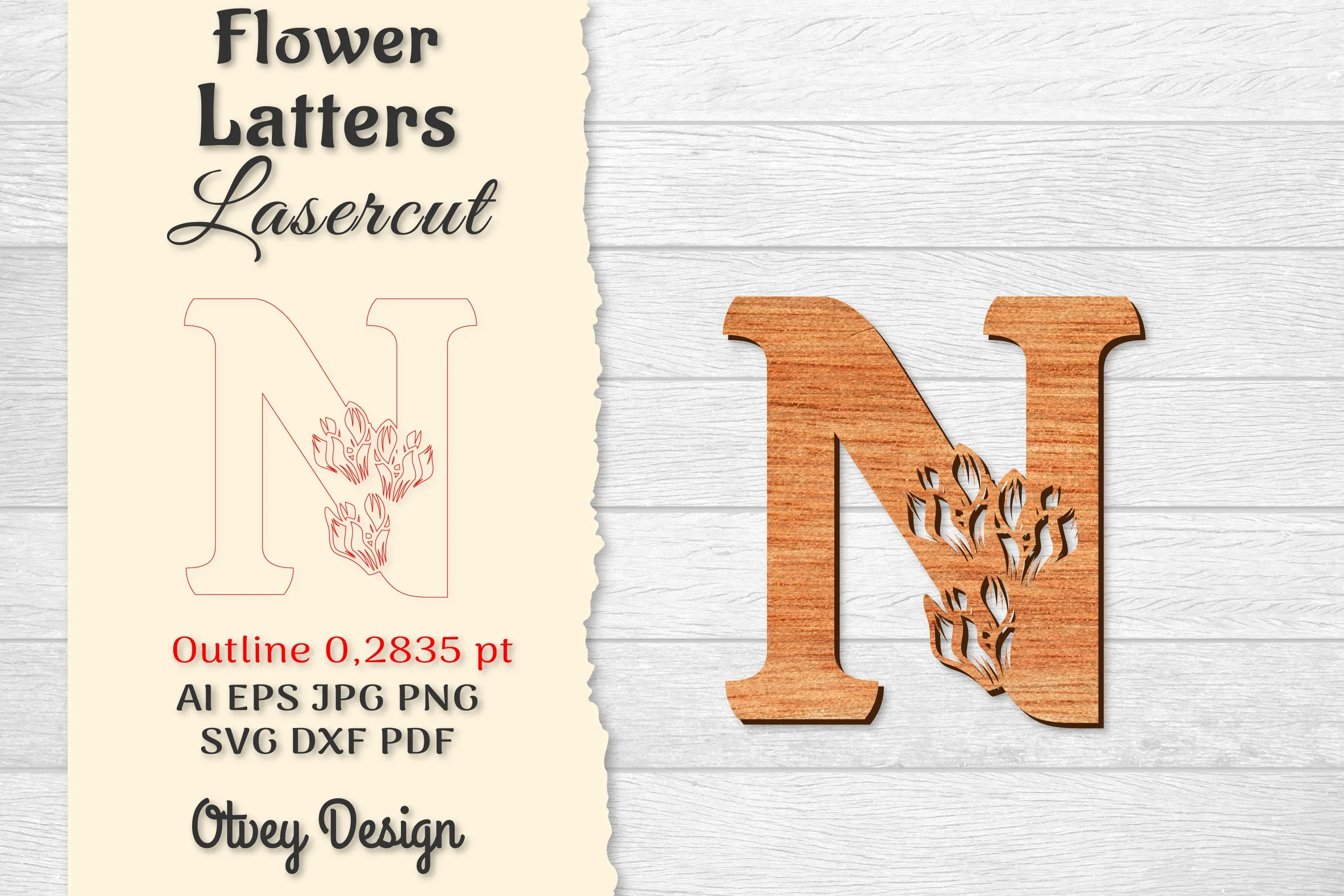 Flower Letters Laser Cut SVG Bundle