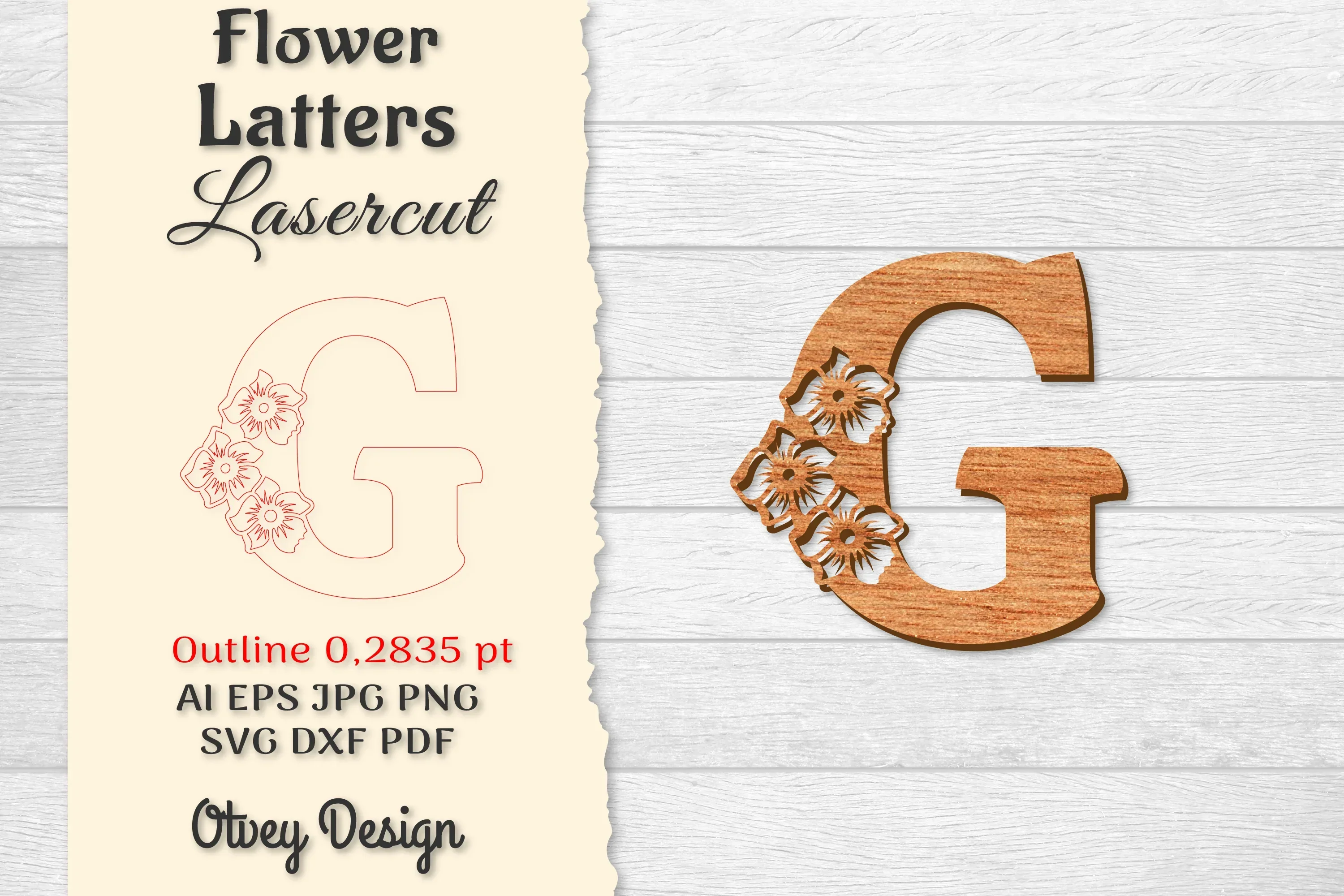 Flower Letters Laser Cut SVG Bundle
