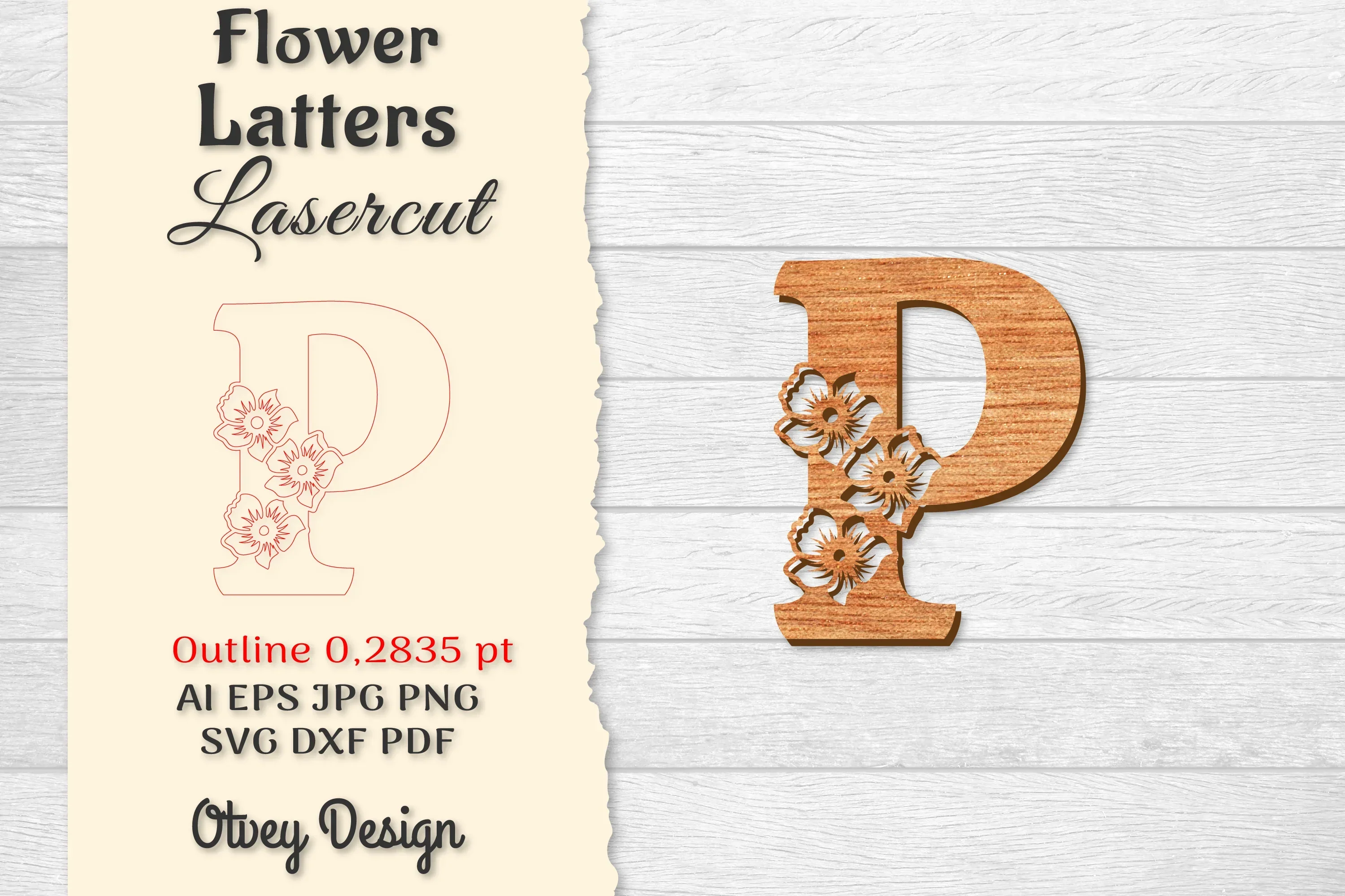 Flower Letters Laser Cut SVG Bundle