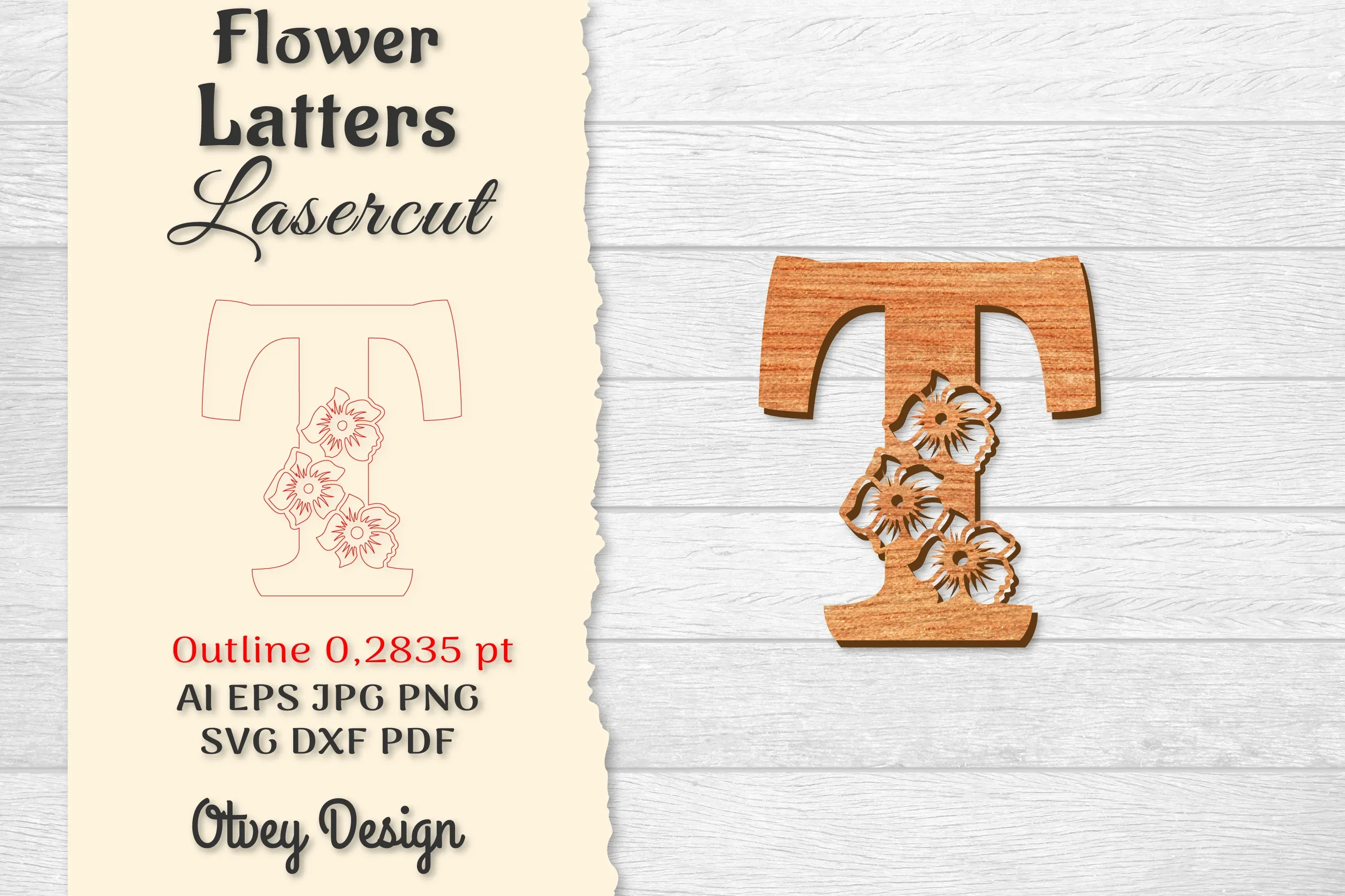 Flower Letters Laser Cut SVG Bundle