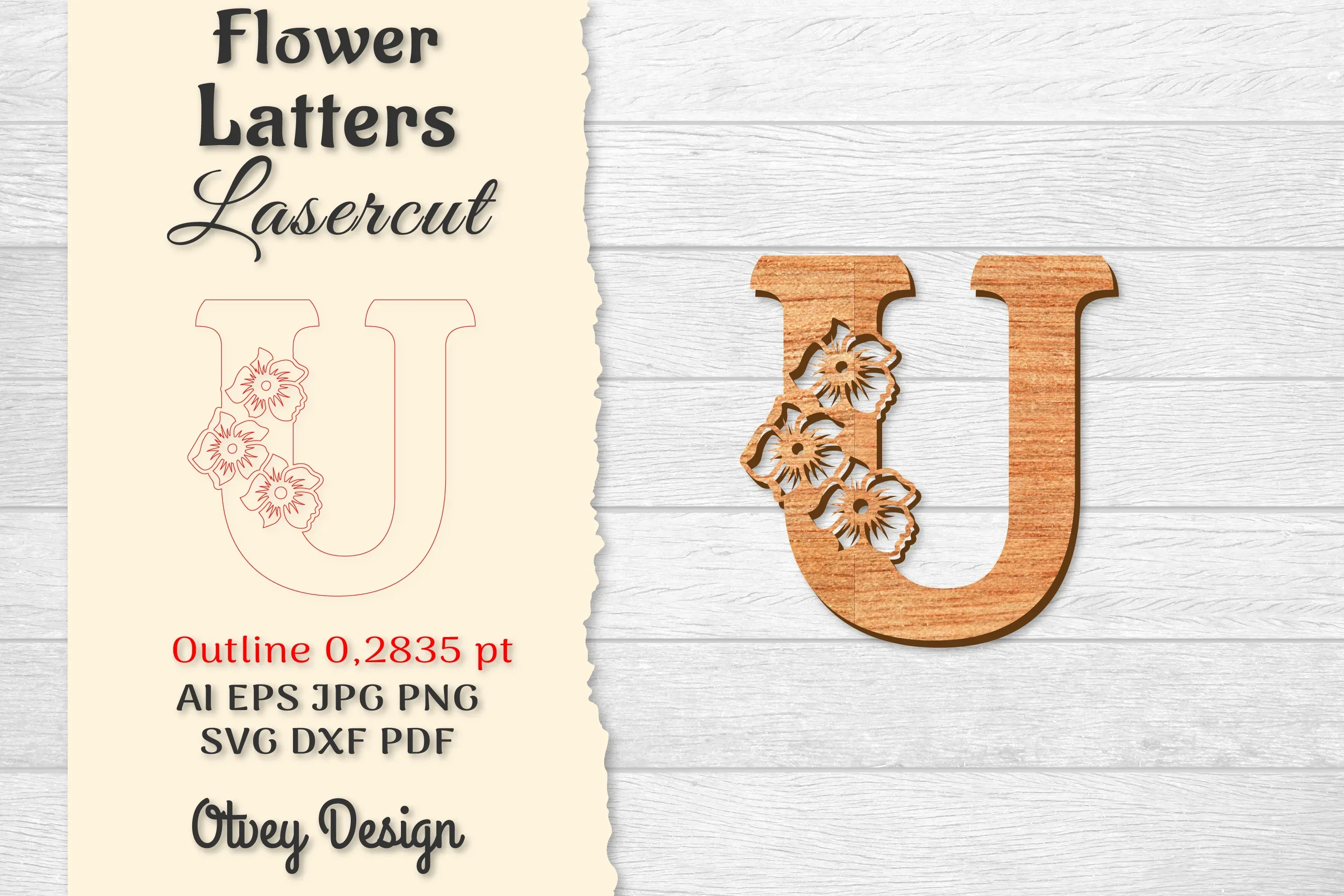 Flower Letters Laser Cut SVG Bundle