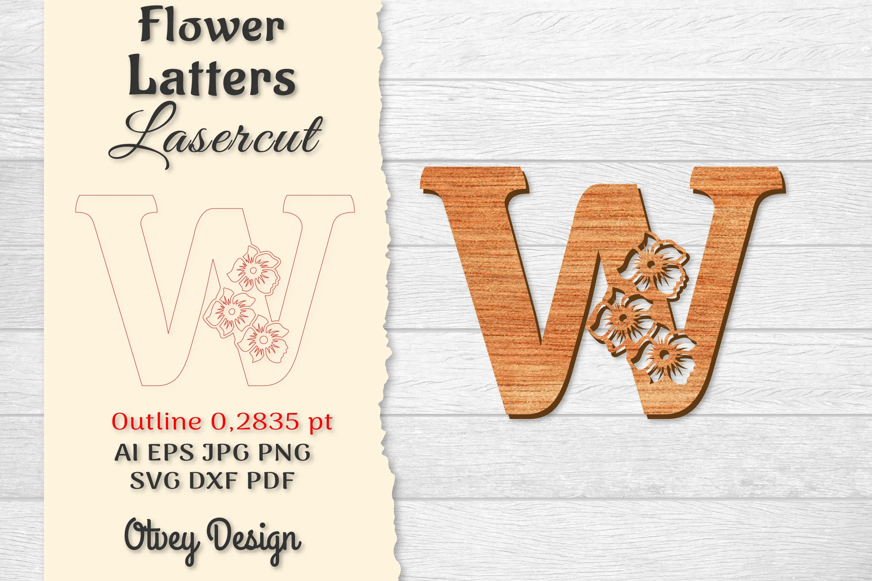 Flower Letters Laser Cut SVG Bundle