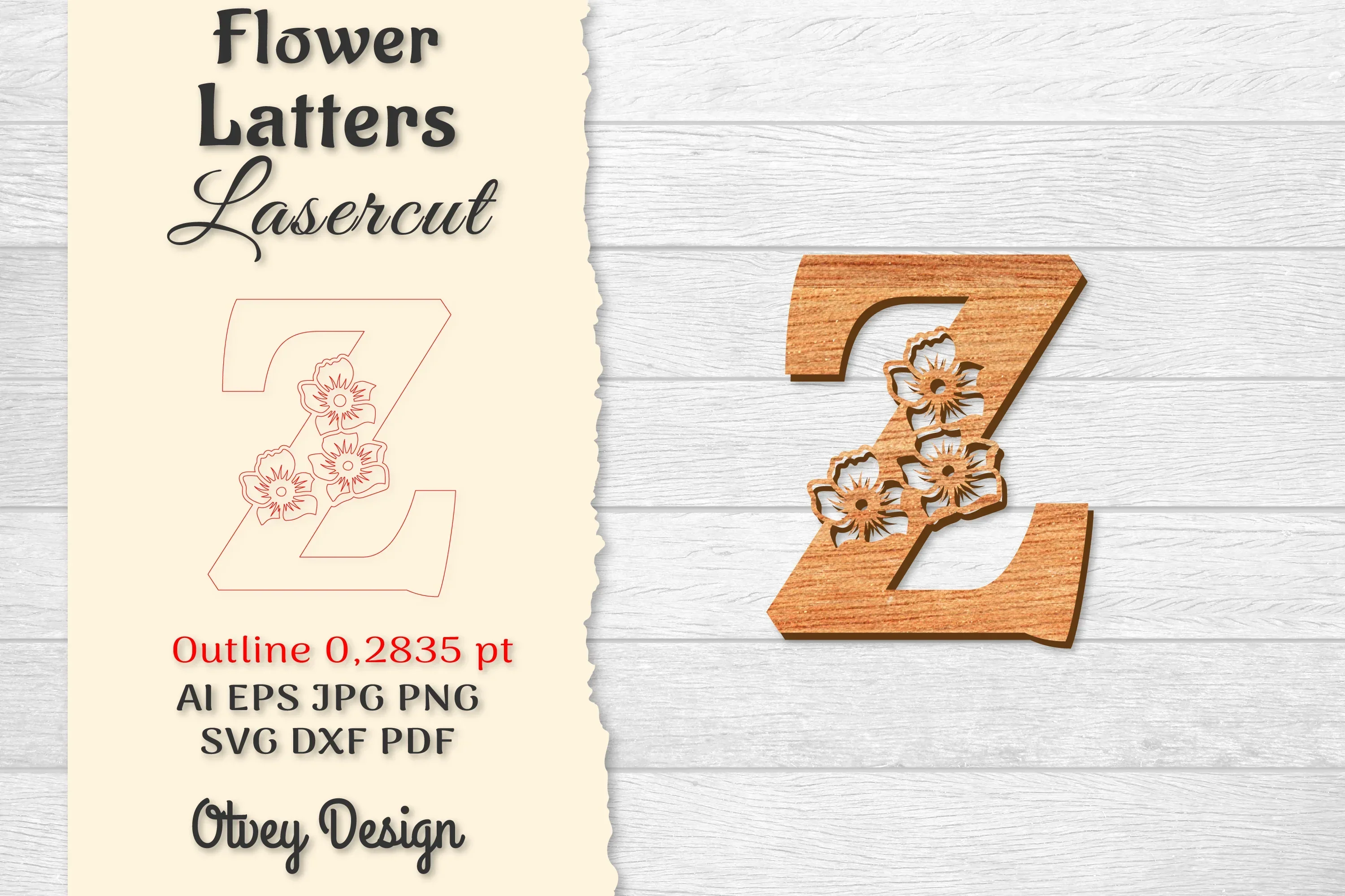 Flower Letters Laser Cut SVG Bundle