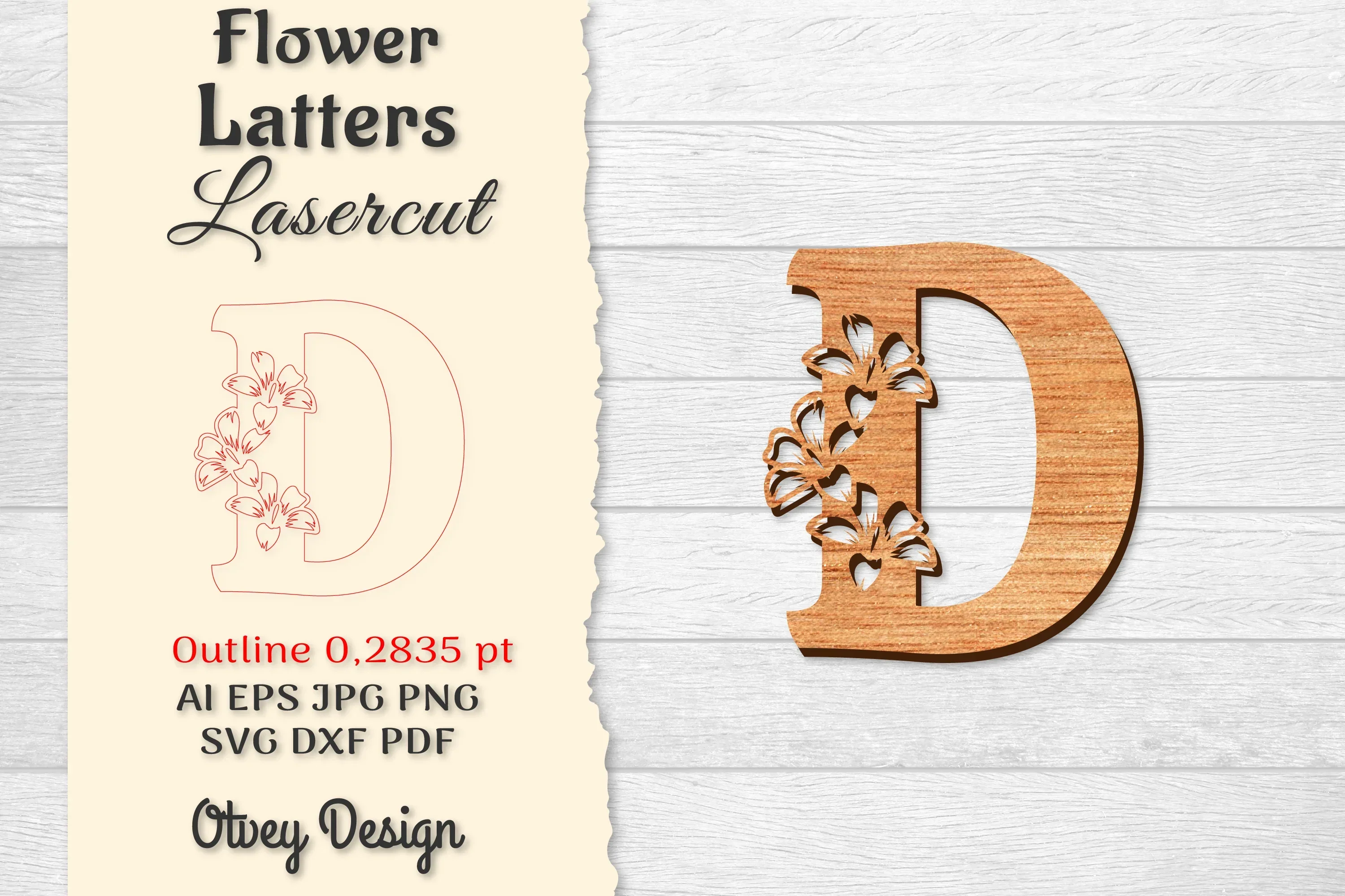 Flower Letters Laser Cut SVG Bundle