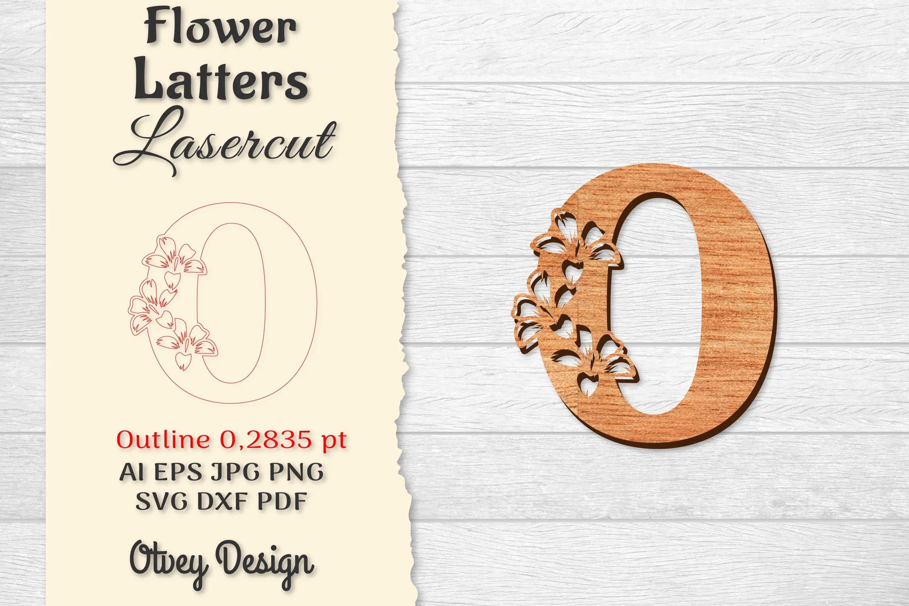 Flower Letters Laser Cut SVG Bundle