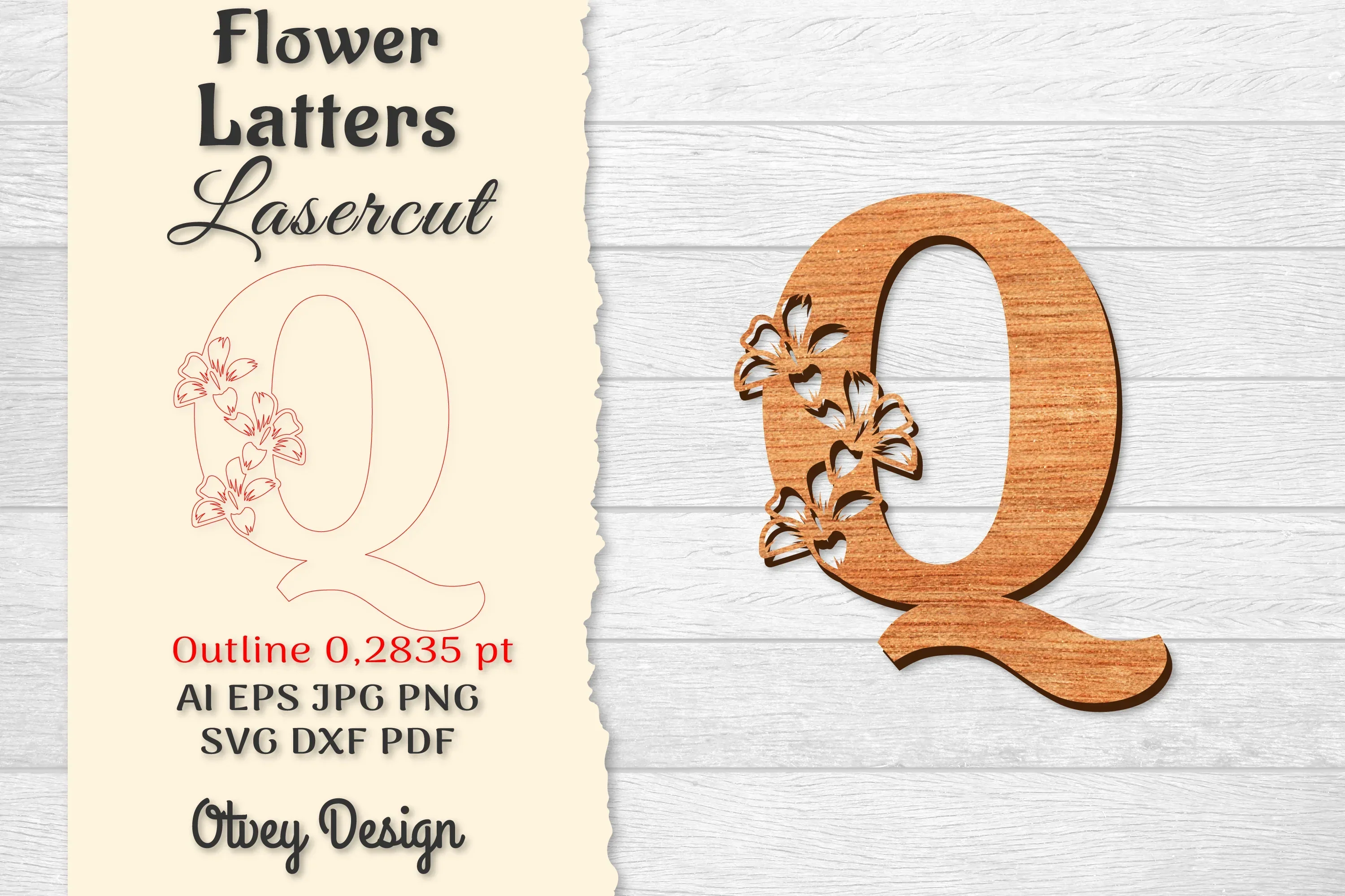 Flower Letters Laser Cut SVG Bundle