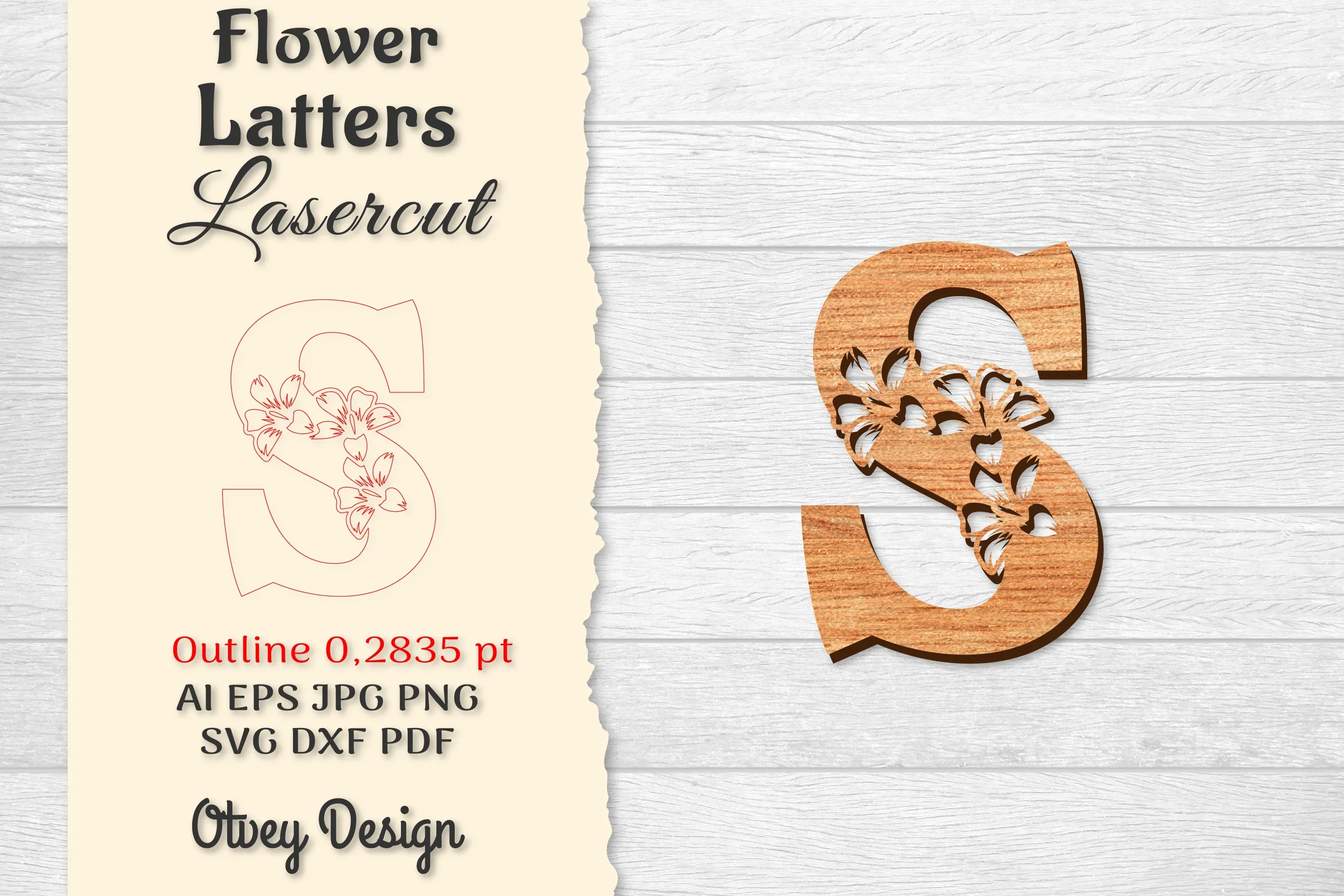 Flower Letters Laser Cut SVG Bundle