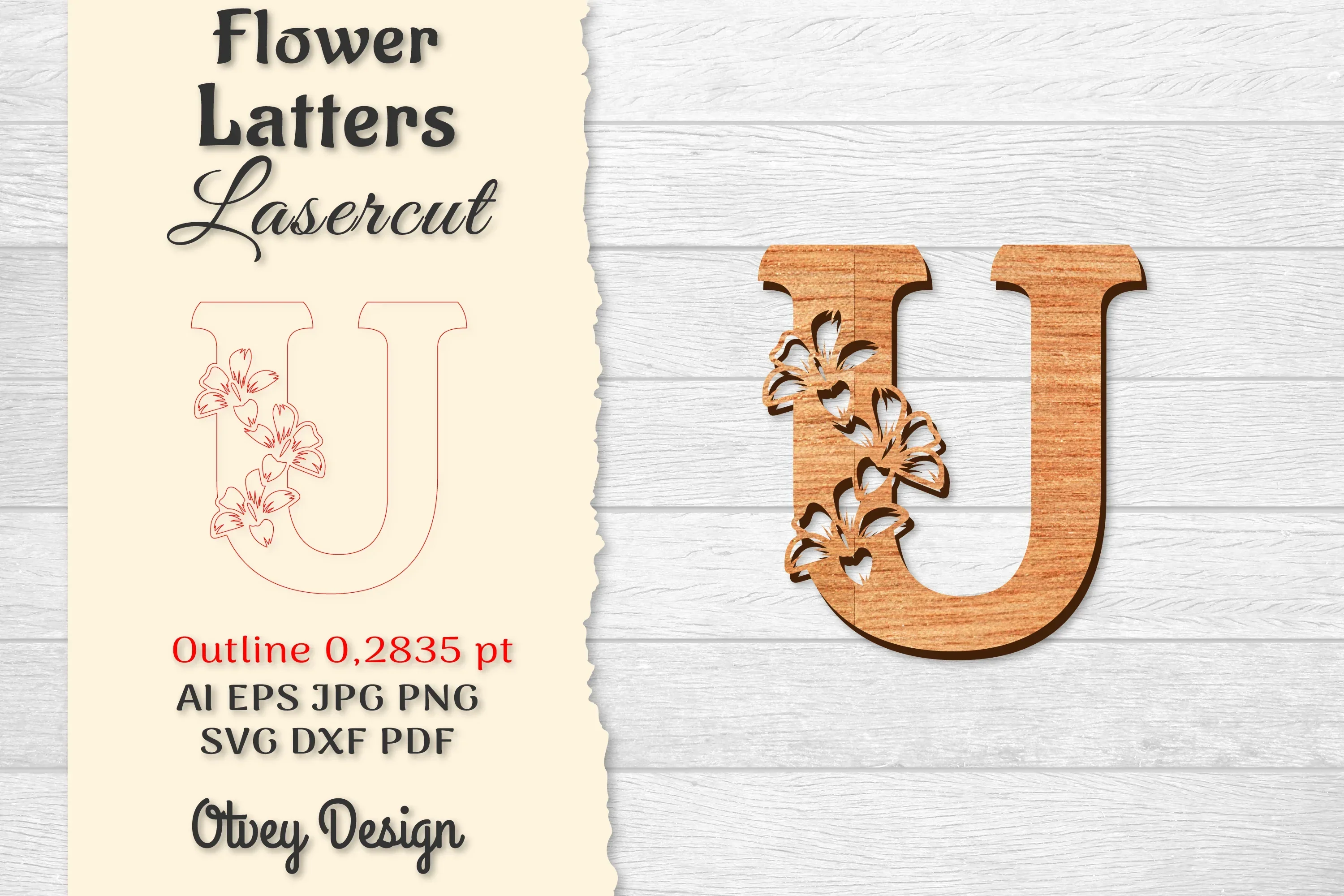Flower Letters Laser Cut SVG Bundle