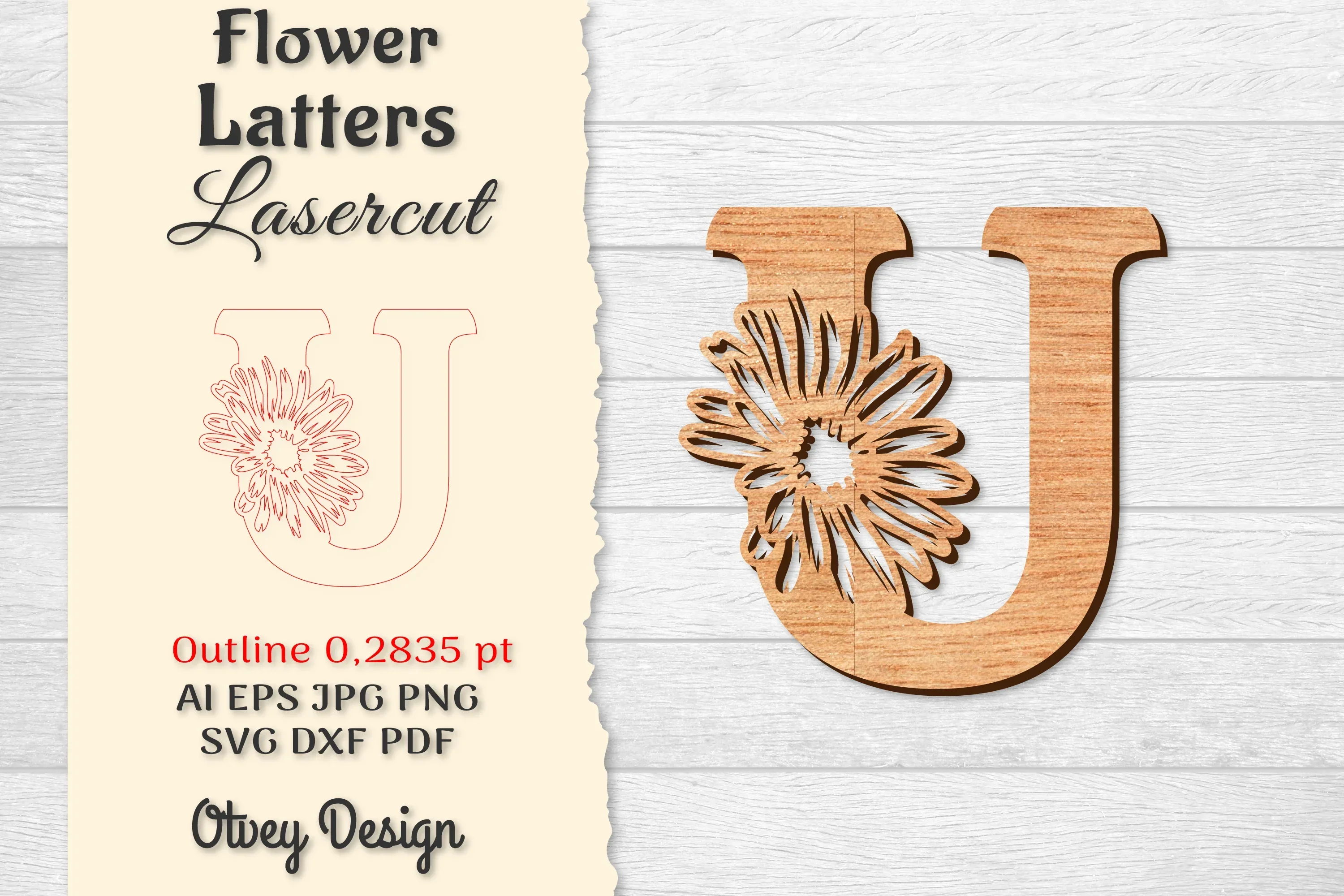 Flower Letters Laser Cut SVG Bundle