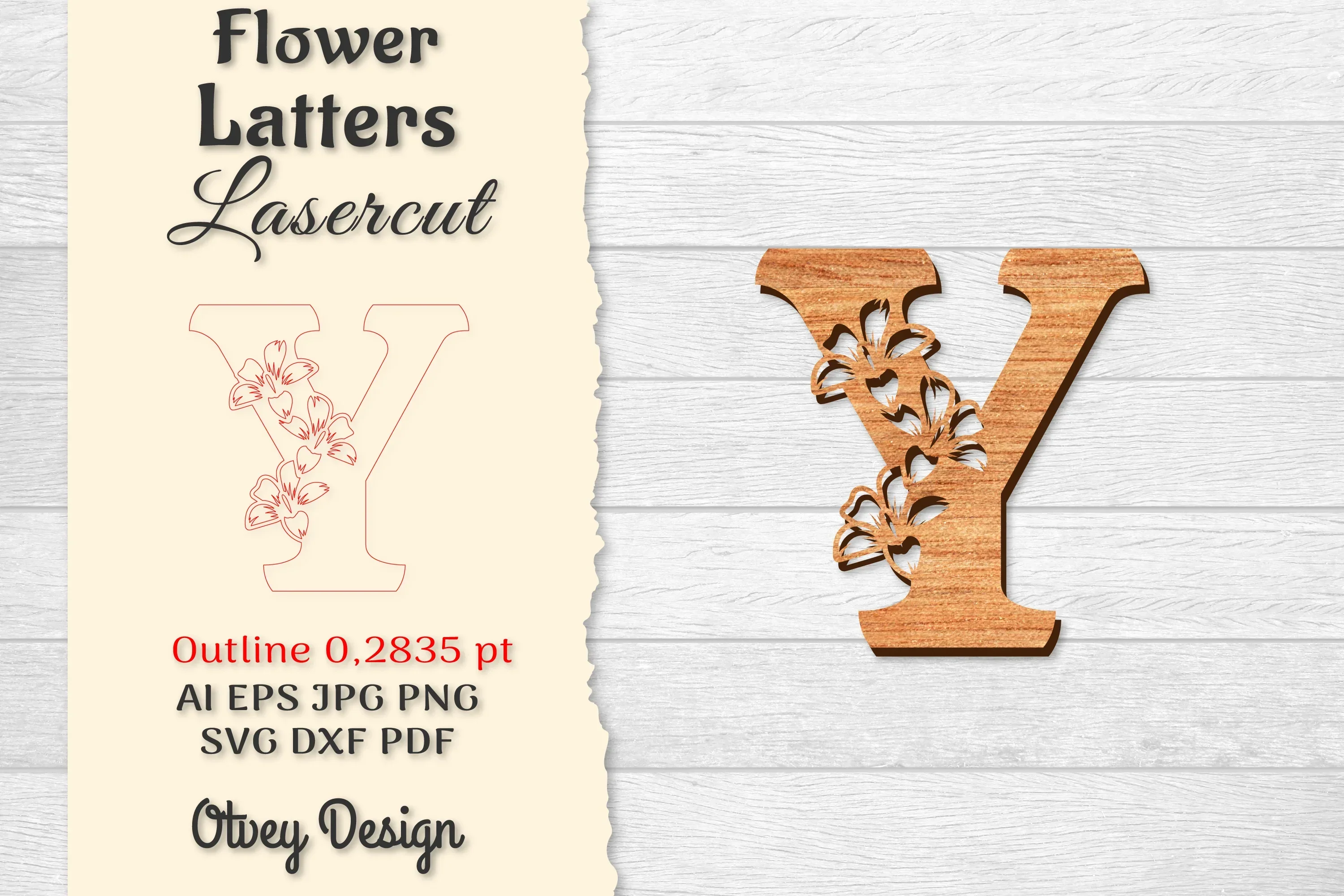 Flower Letters Laser Cut SVG Bundle
