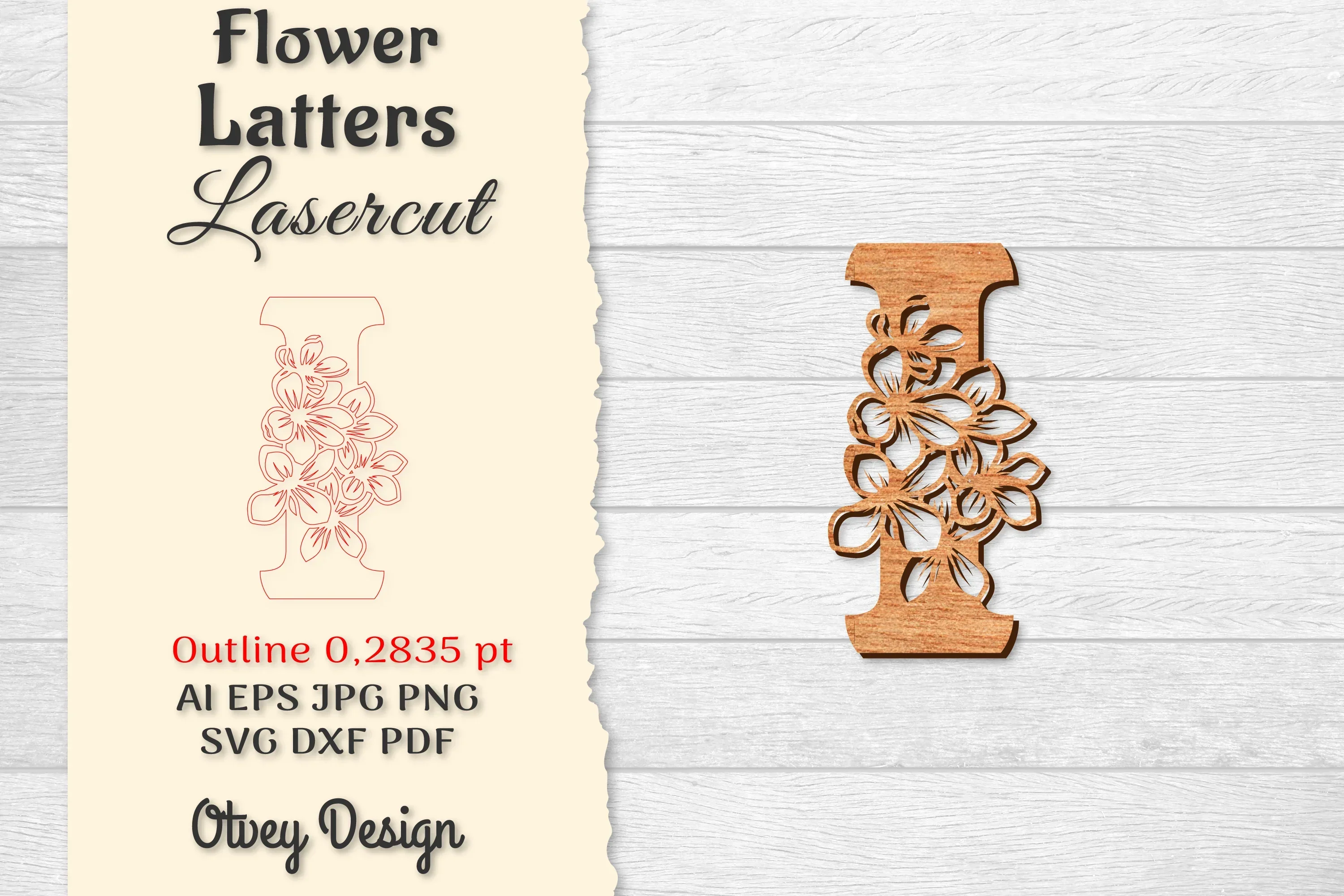 Flower Letters Laser Cut SVG Bundle
