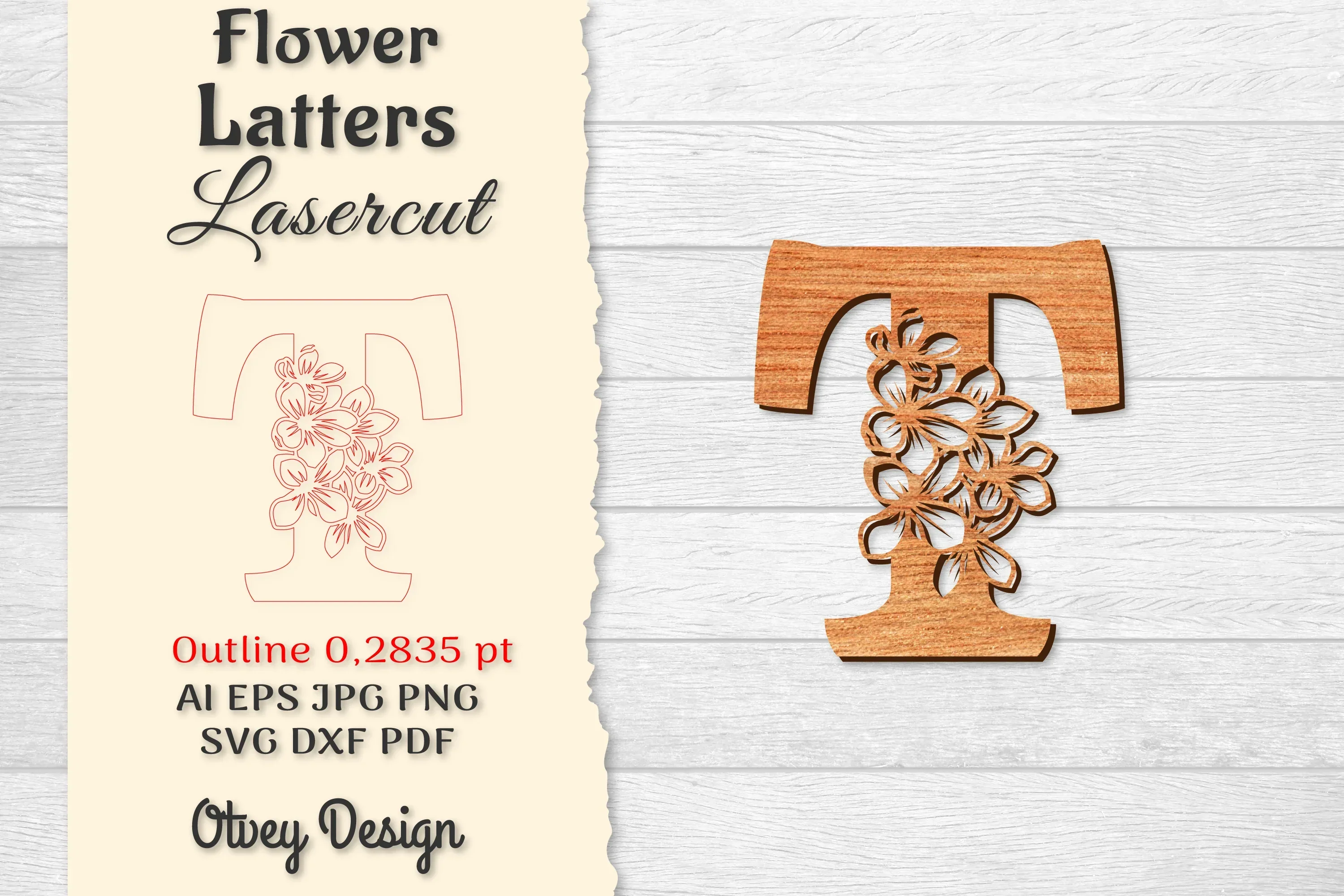 Flower Letters Laser Cut SVG Bundle