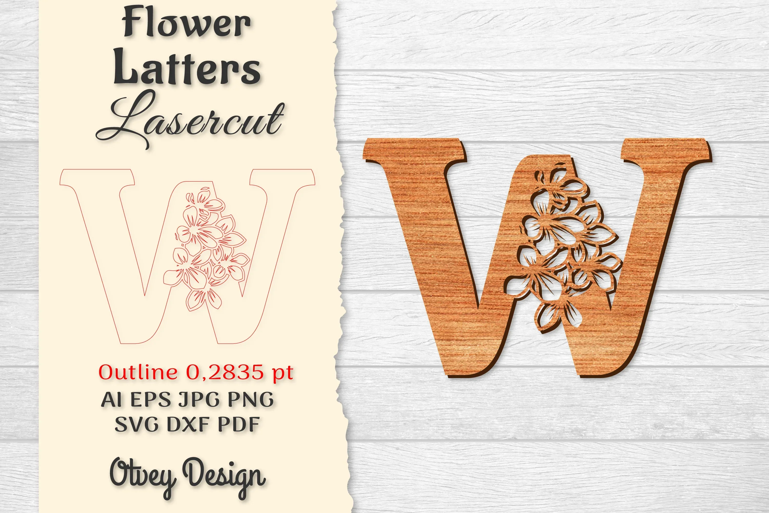 Flower Letters Laser Cut SVG Bundle