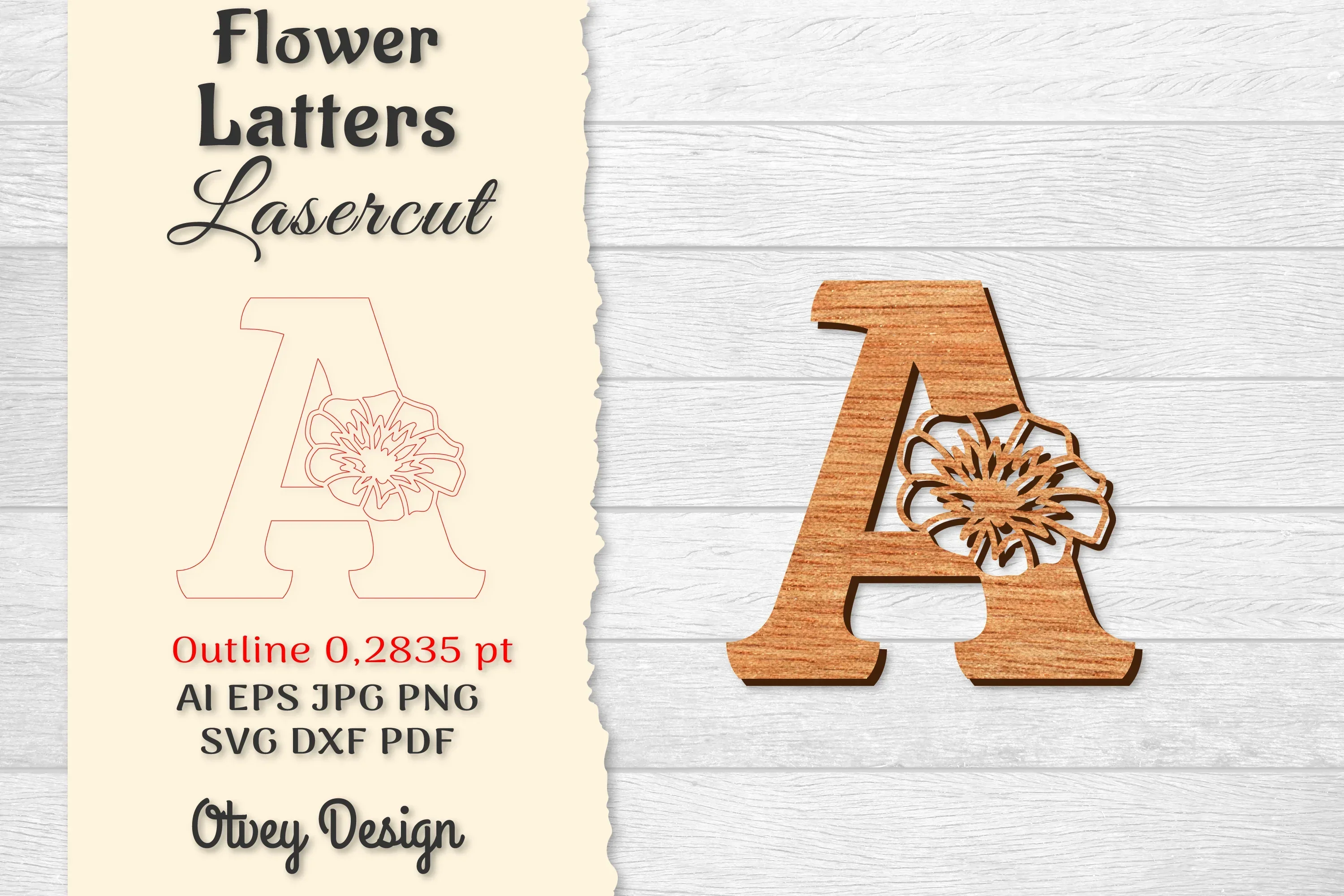 Flower Letters Laser Cut SVG Bundle