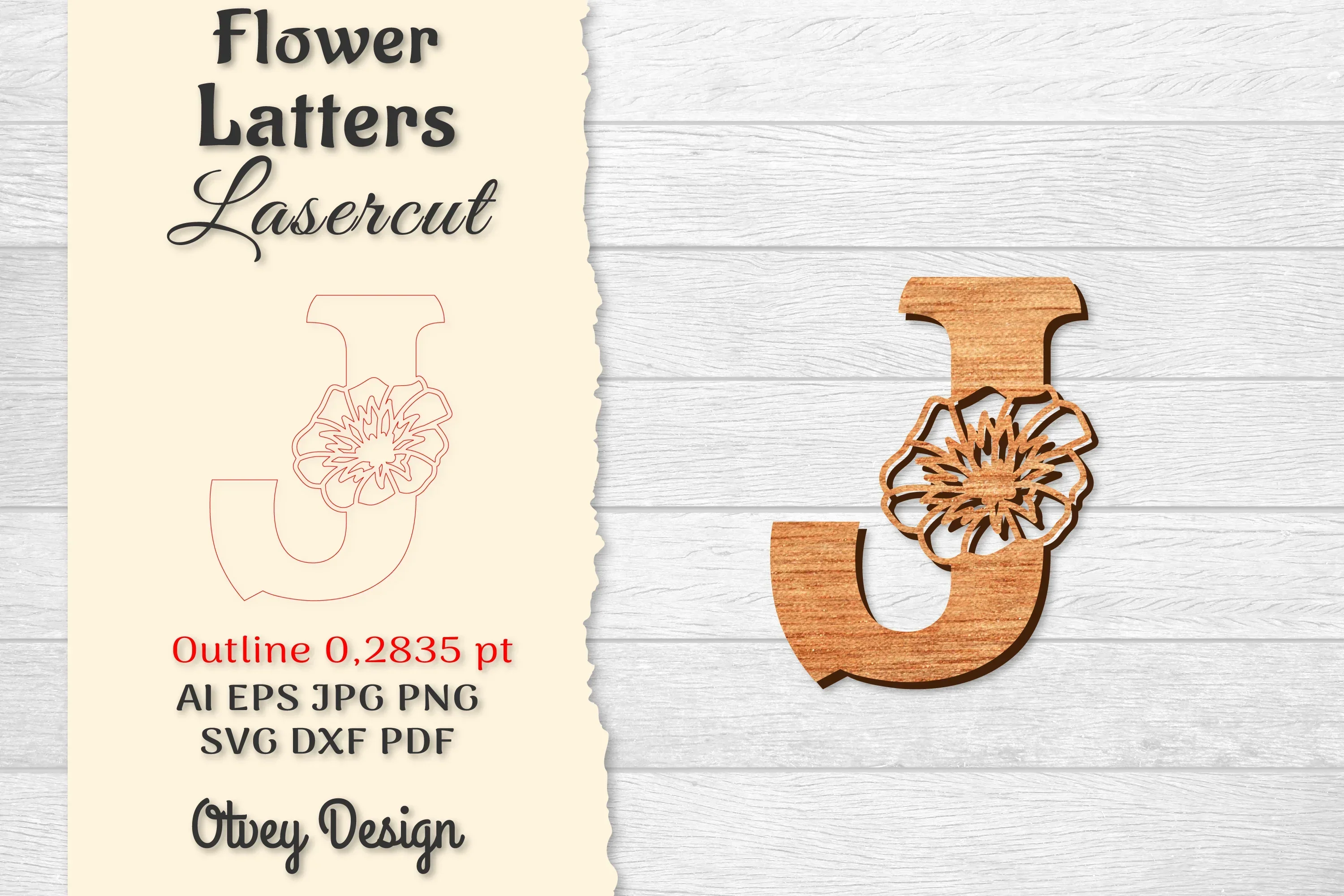 Flower Letters Laser Cut SVG Bundle