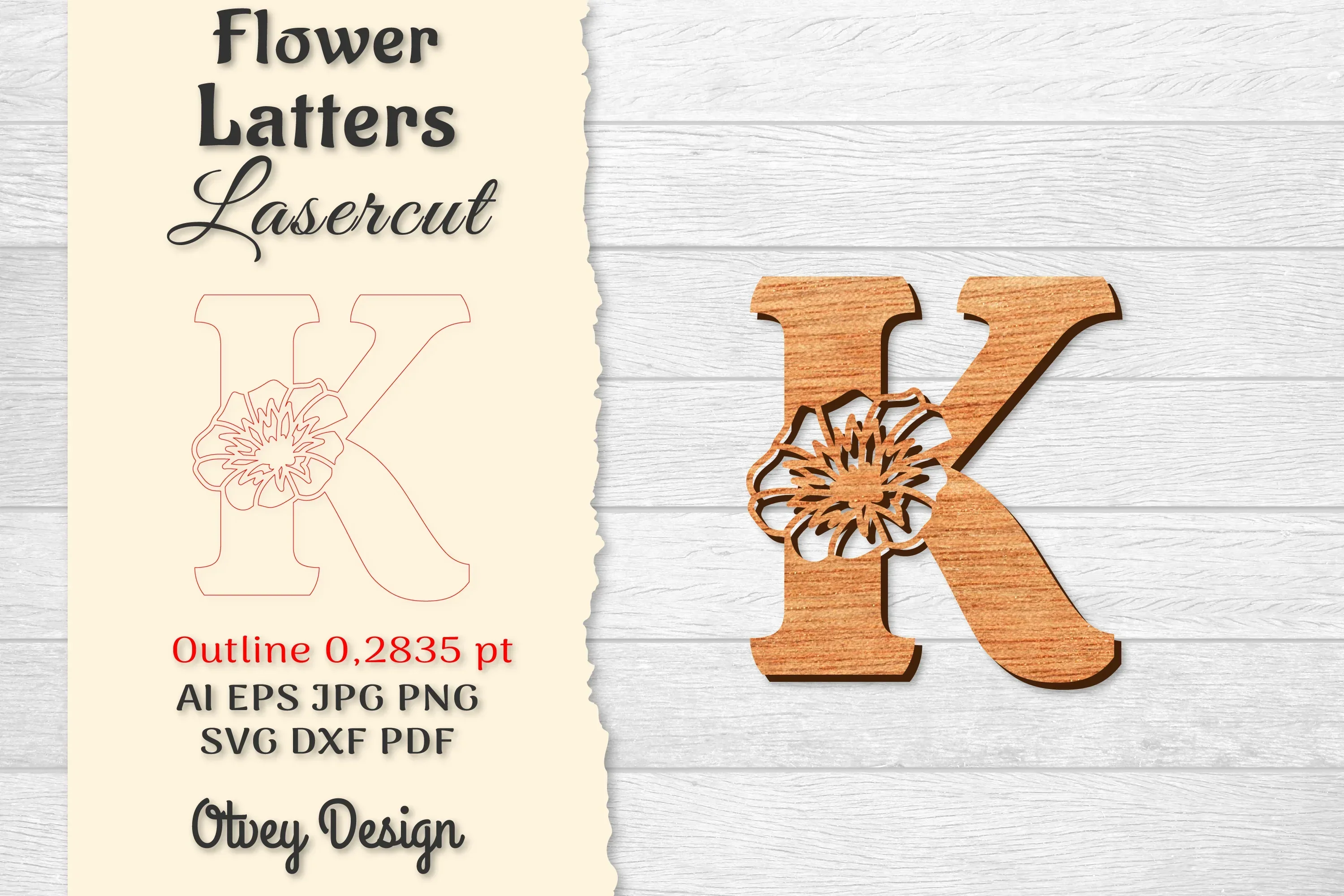 Flower Letters Laser Cut SVG Bundle