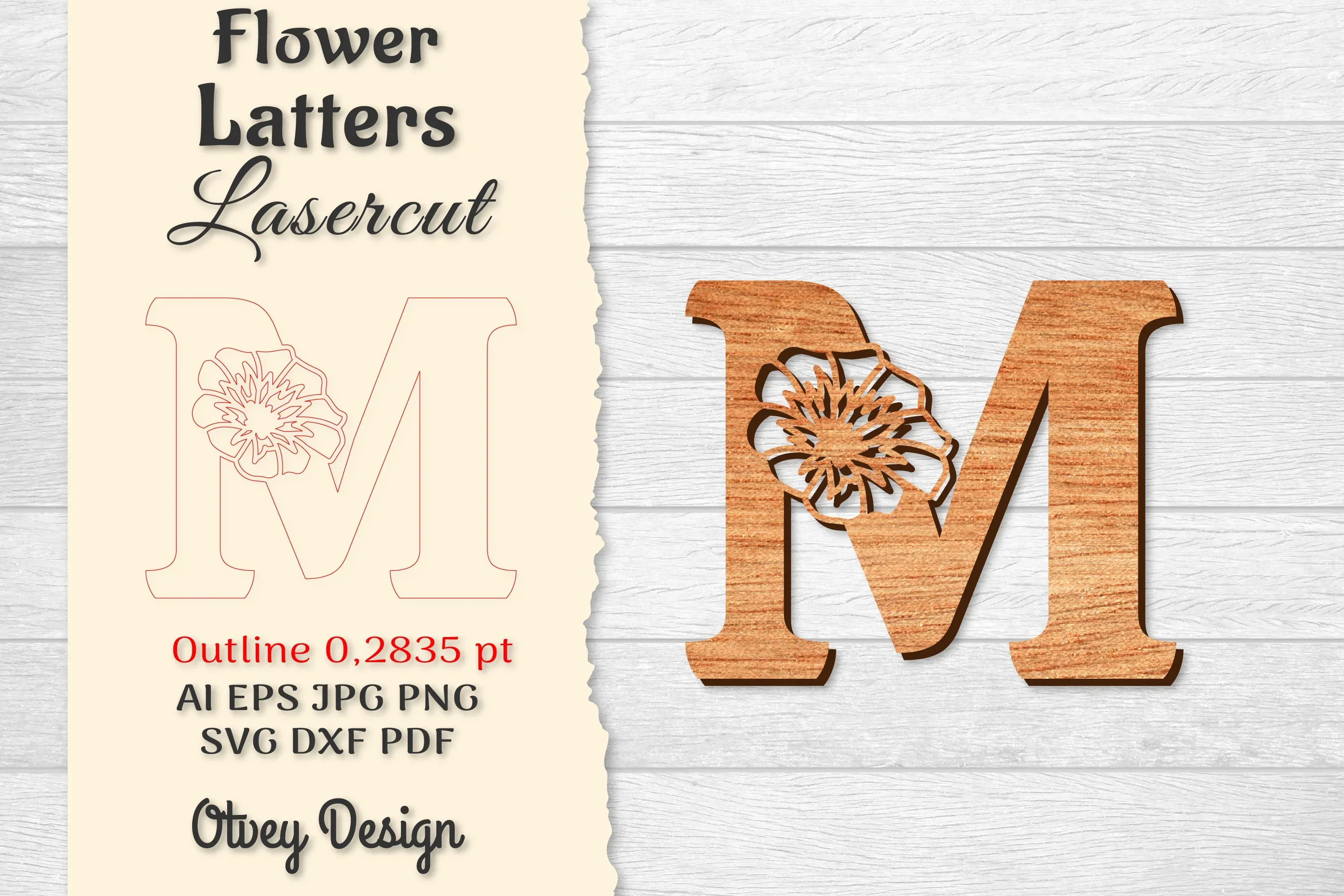 Flower Letters Laser Cut SVG Bundle