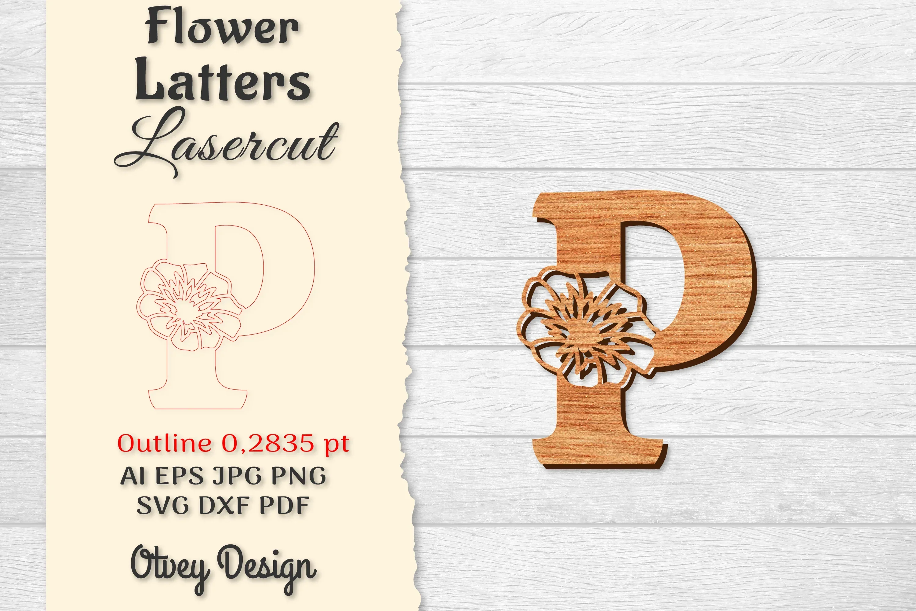 Flower Letters Laser Cut SVG Bundle