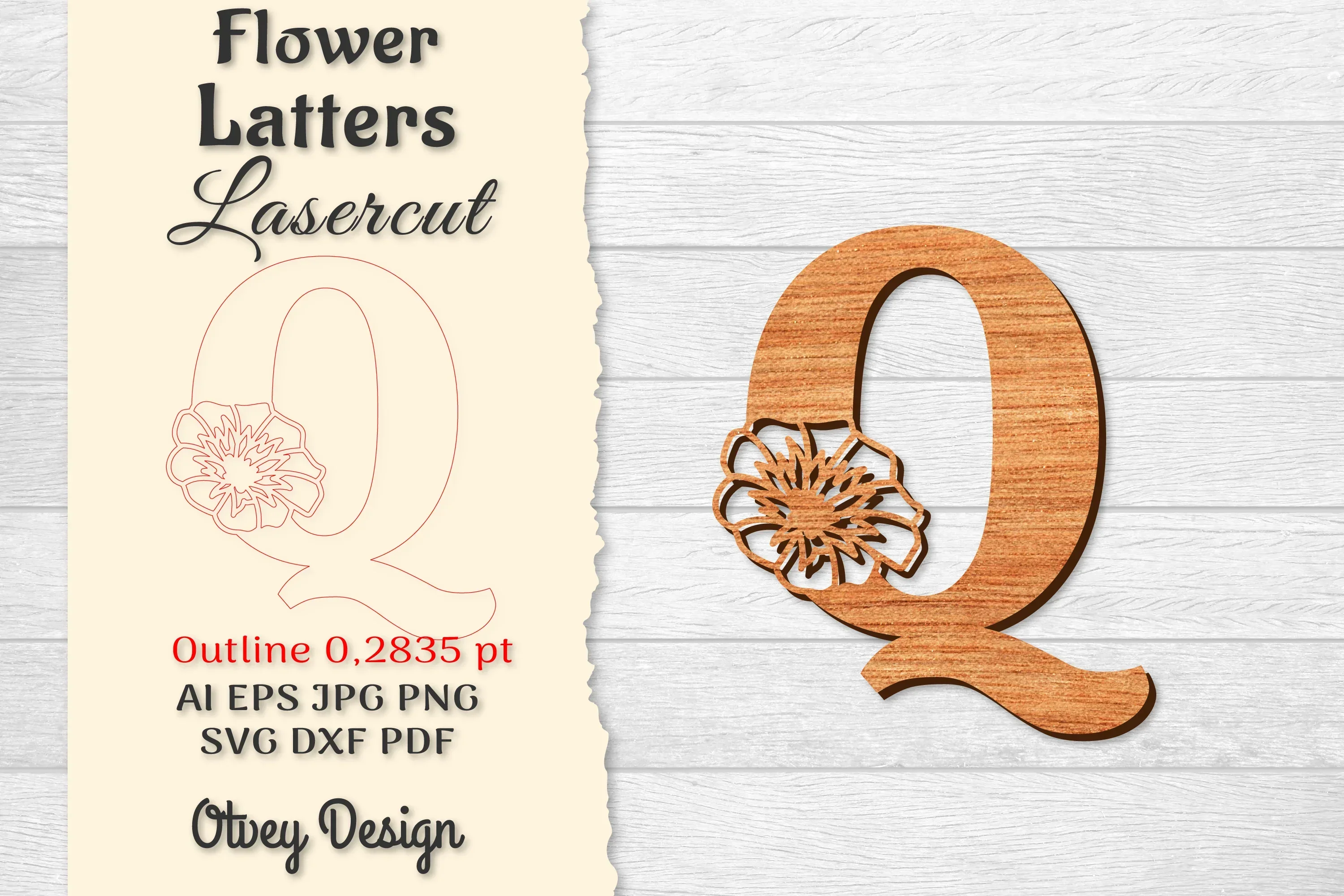 Flower Letters Laser Cut SVG Bundle