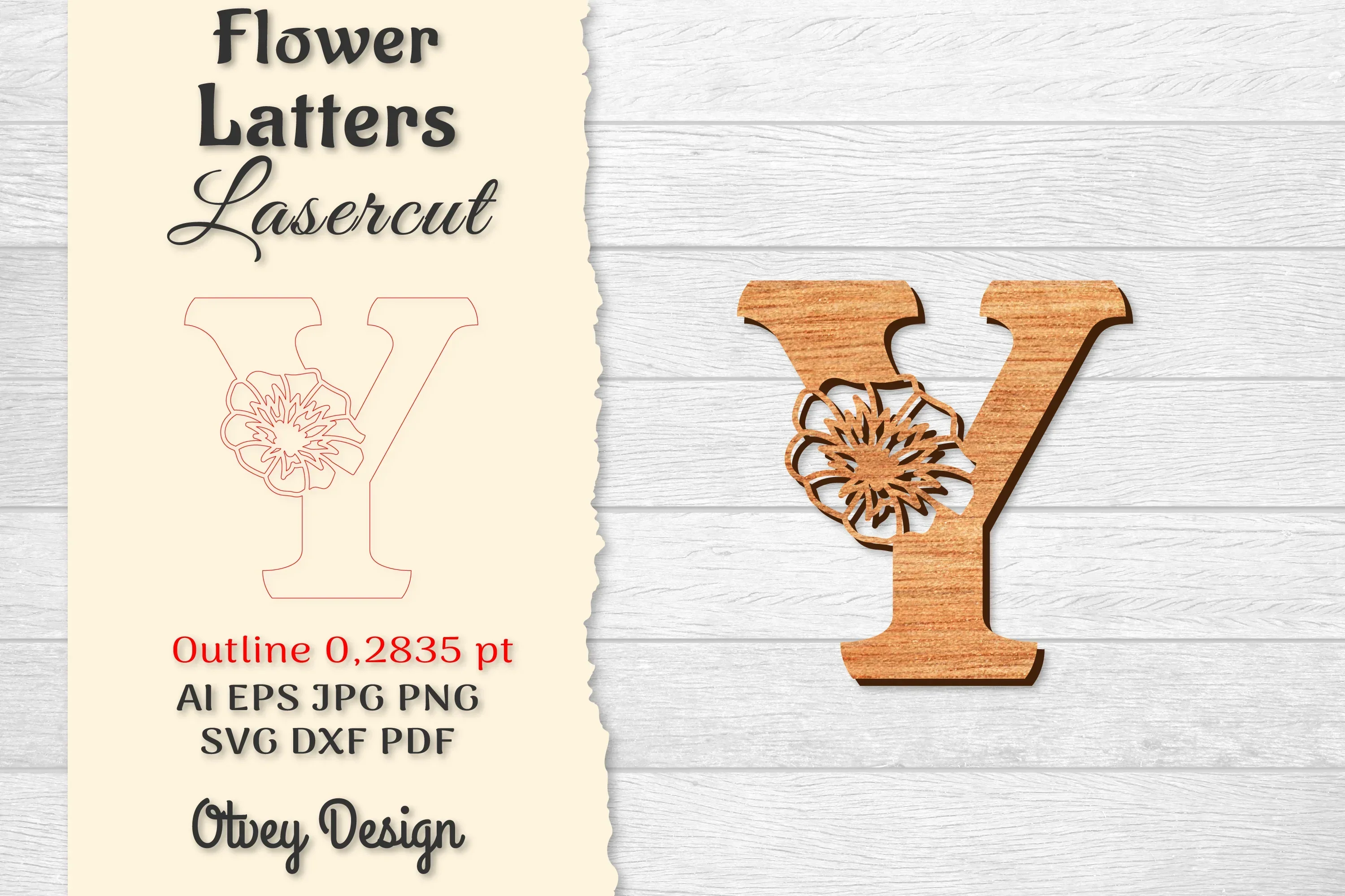 Flower Letters Laser Cut SVG Bundle