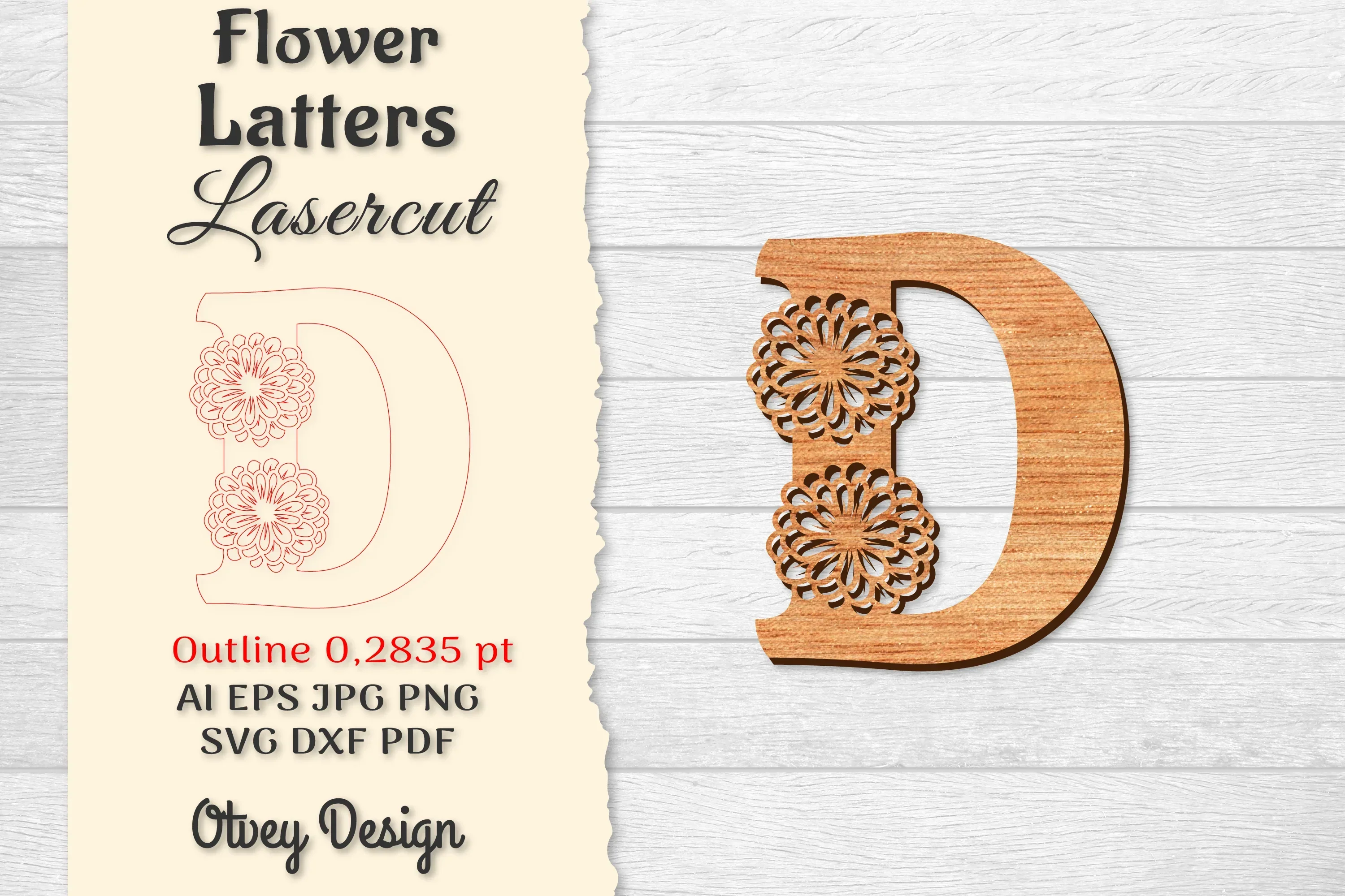 Flower Letters Laser Cut SVG Bundle